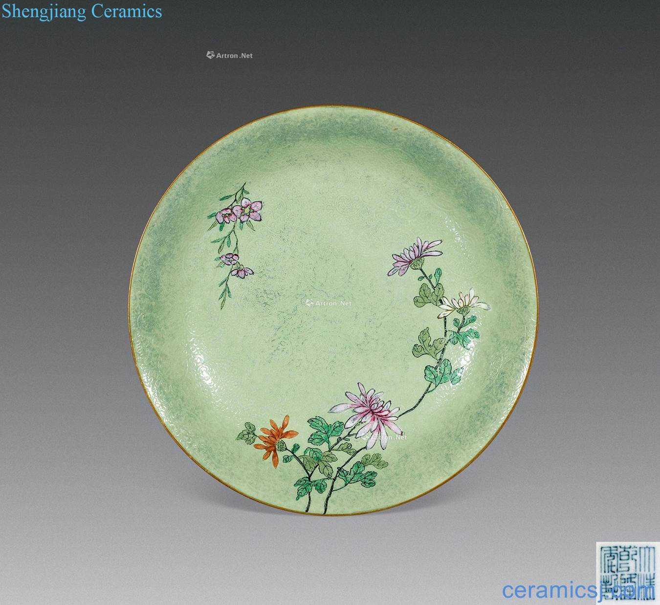 Qianlong pastel flowers that dish