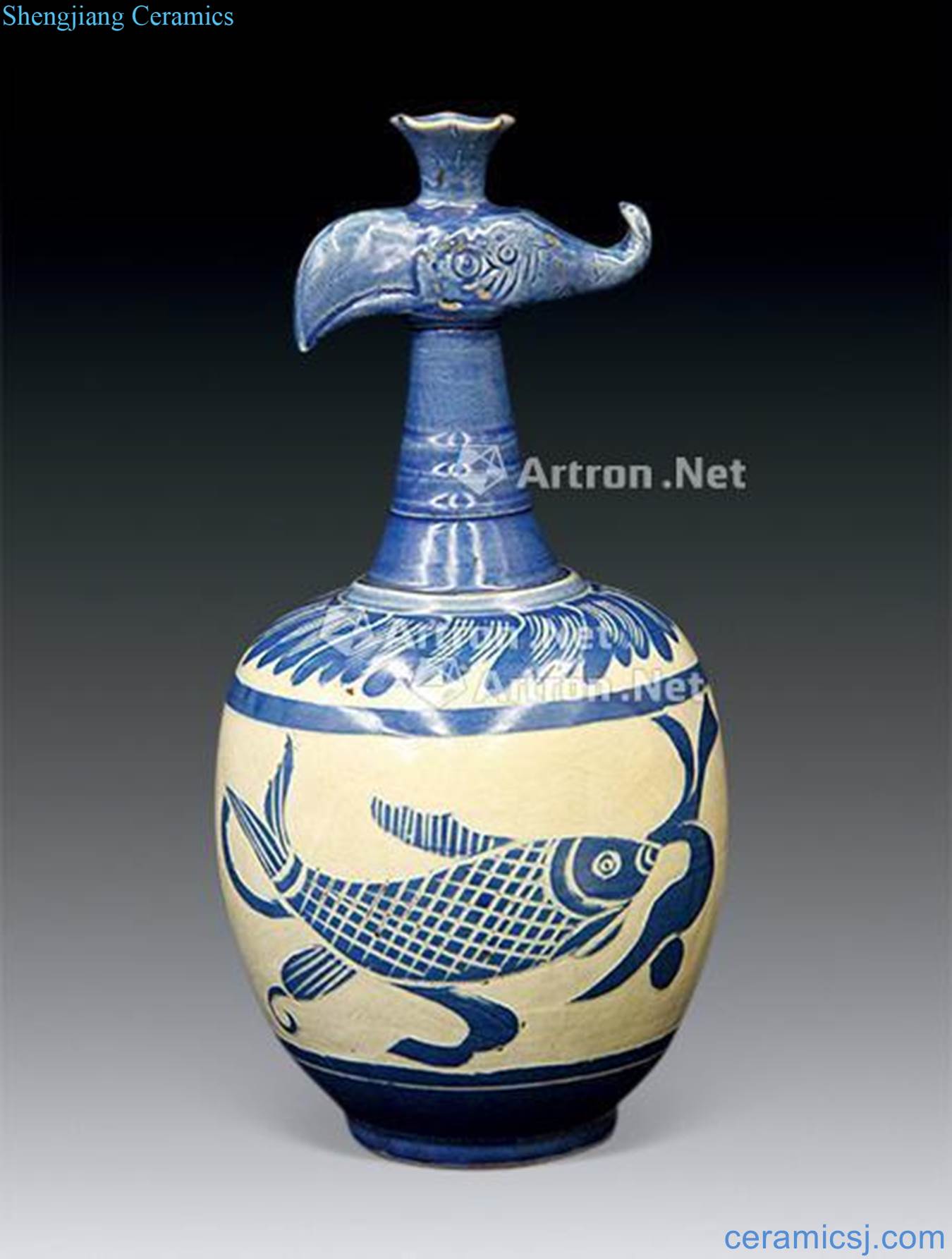 Song dynasty kiln albacore wen feng mouth bottle