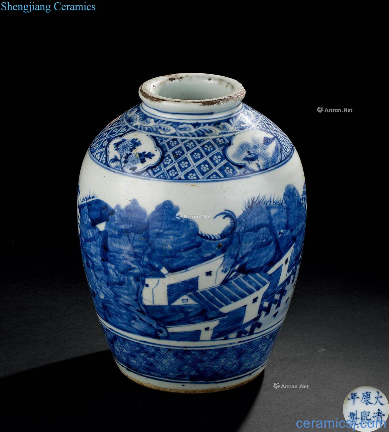 Blue and white landscape pattern in the qing dynasty (1644-1911)