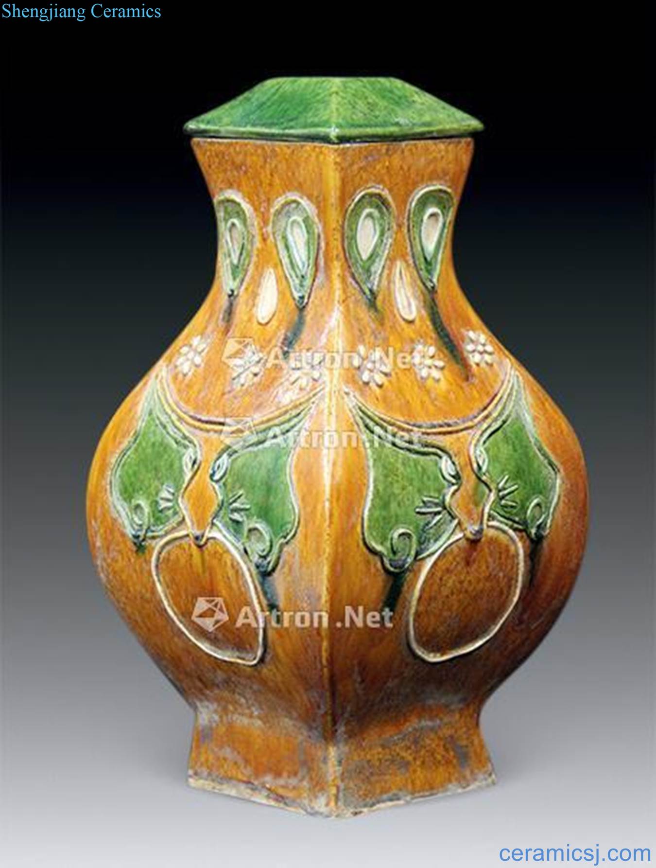 The tang dynasty Tang sancai bottle