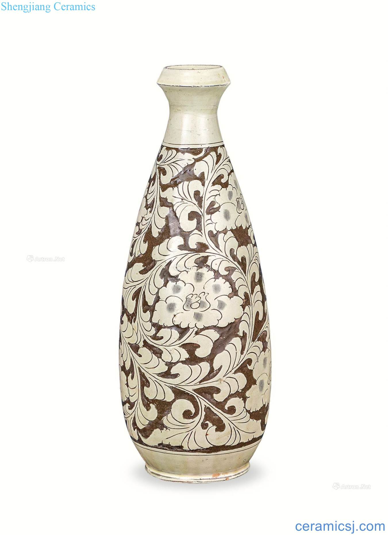 The song dynasty White glazed delimit the vase