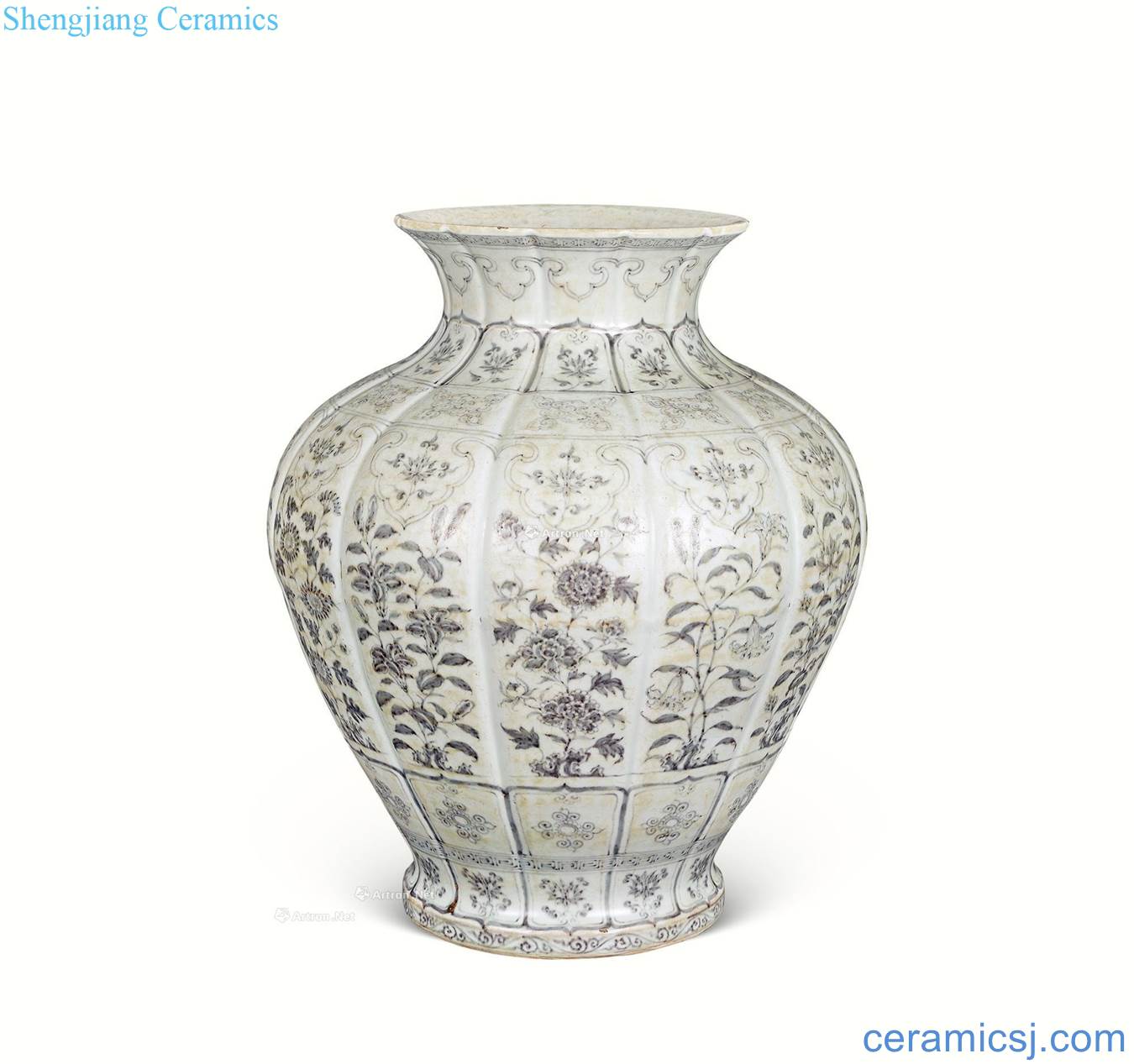 In the Ming dynasty Youligong grain big pot flowers