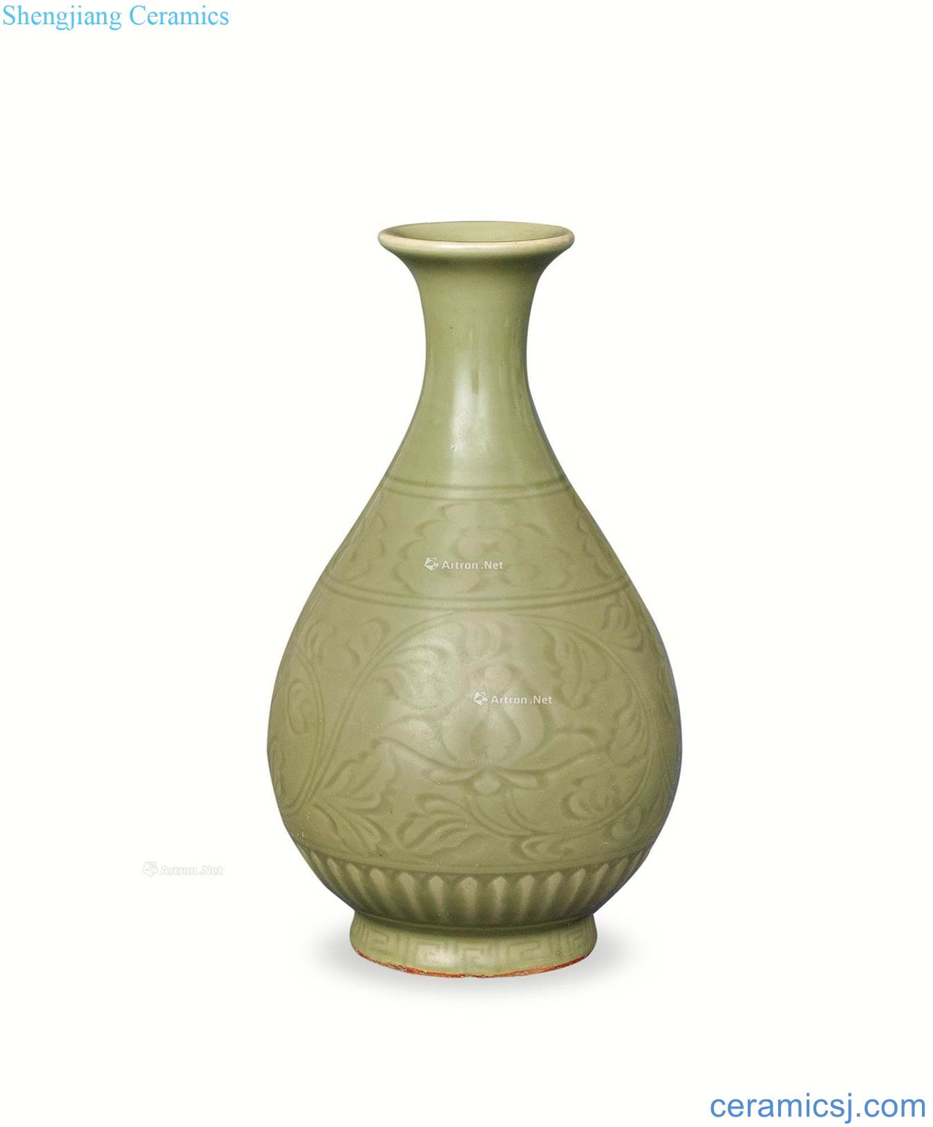 The song dynasty Longquan glaze flower grain okho spring bottle