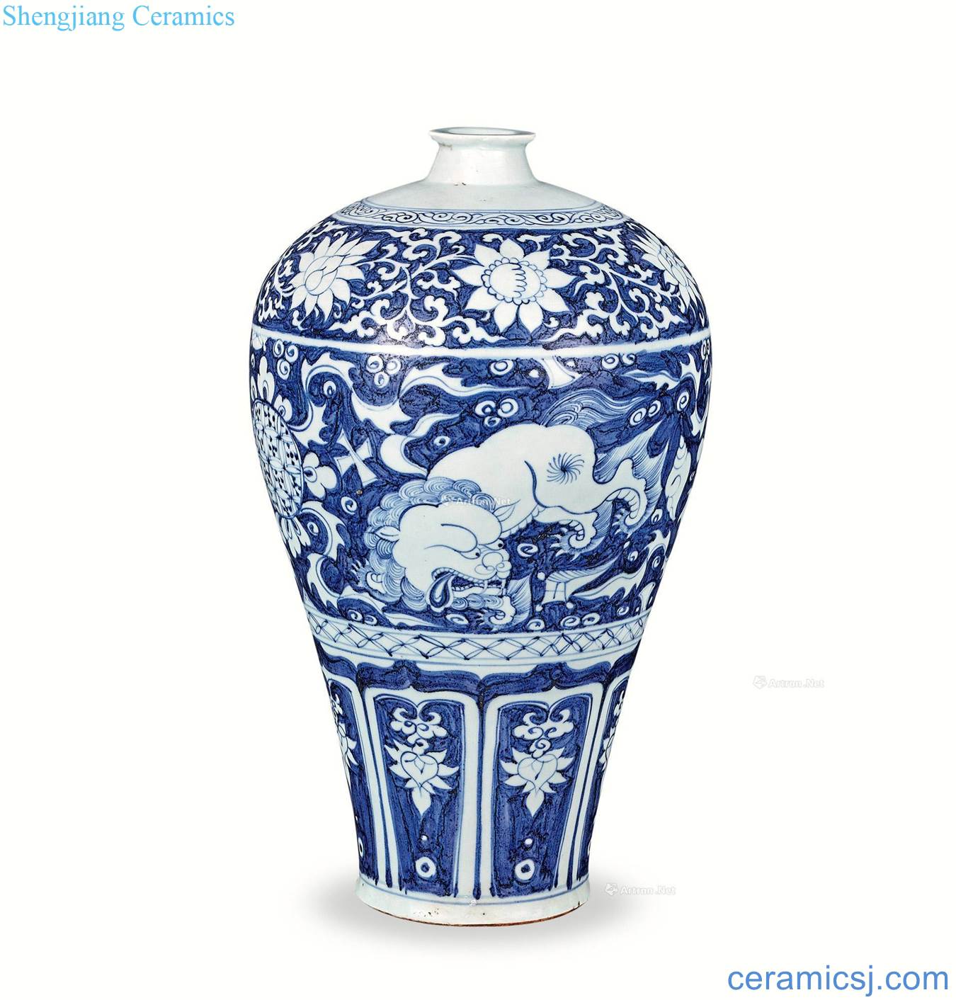 The yuan dynasty Blue and white plum bottle