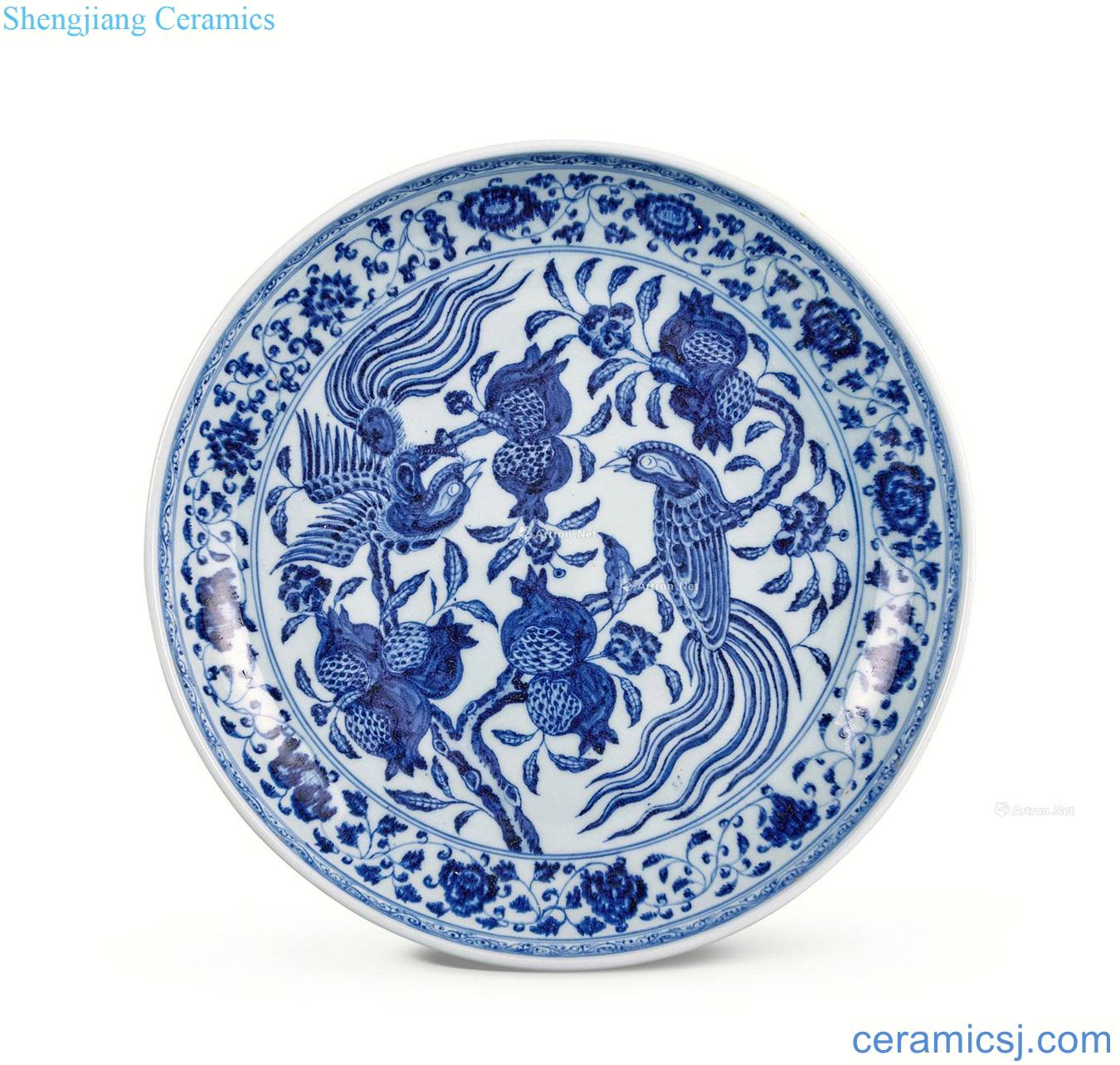 Ming xuande Blue and white flower on the tray