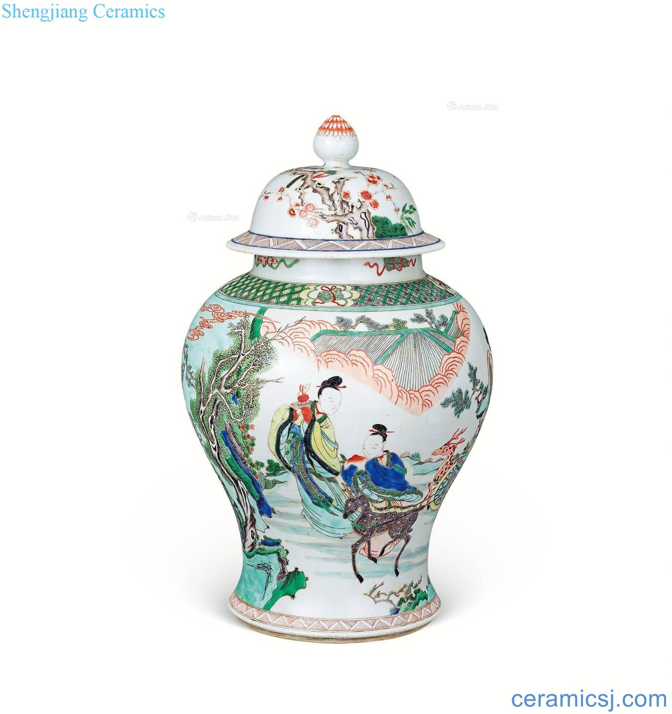 Qing dynasty colorful mago offer the life of the general tank