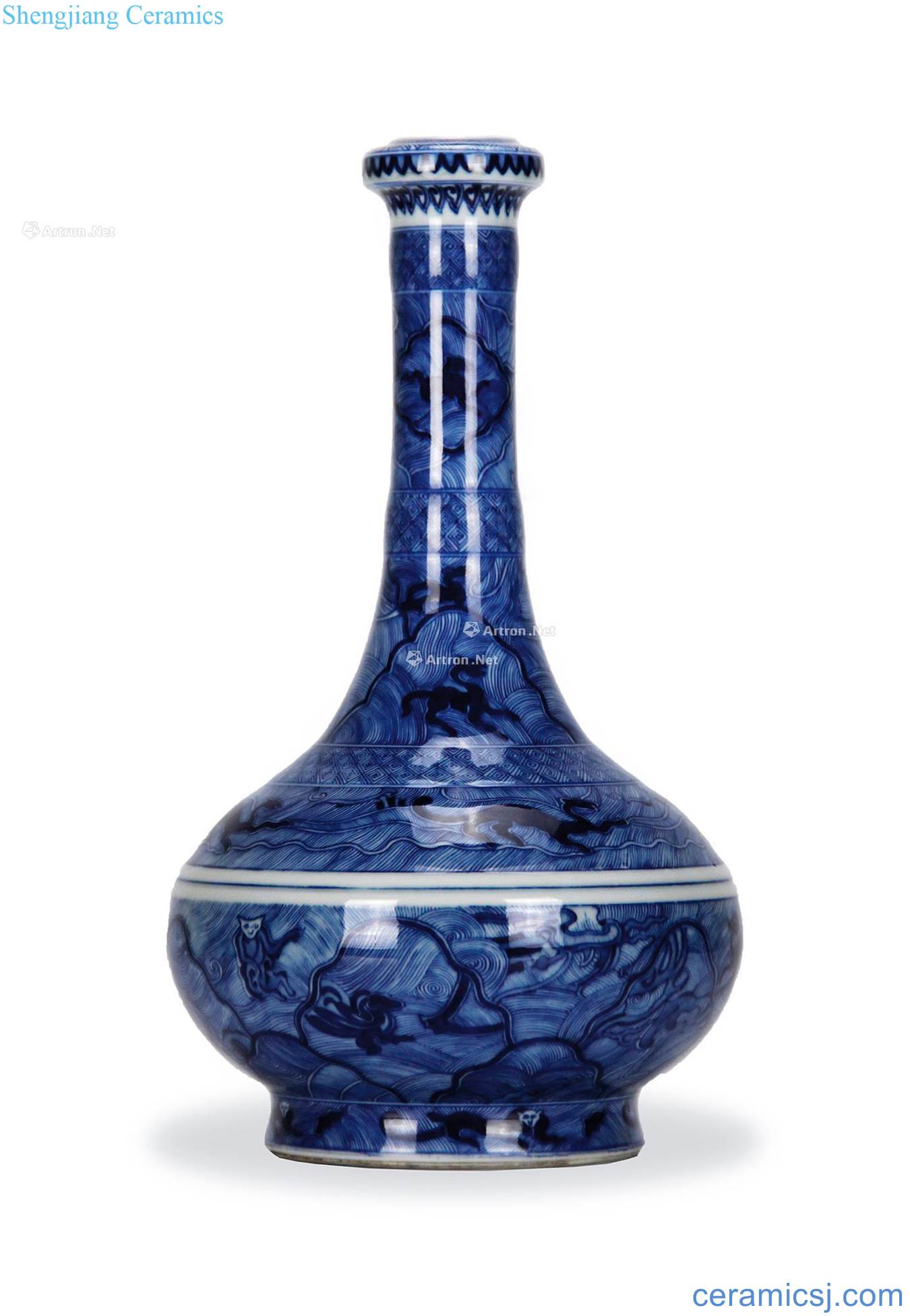 The qing emperor kangxi Blue sea eight weird lines just bottles