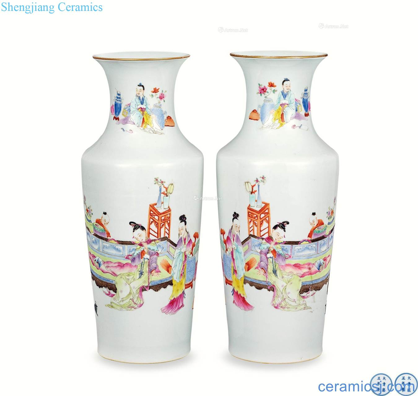 Qing dynasty pastel mother and baby bottles (a)