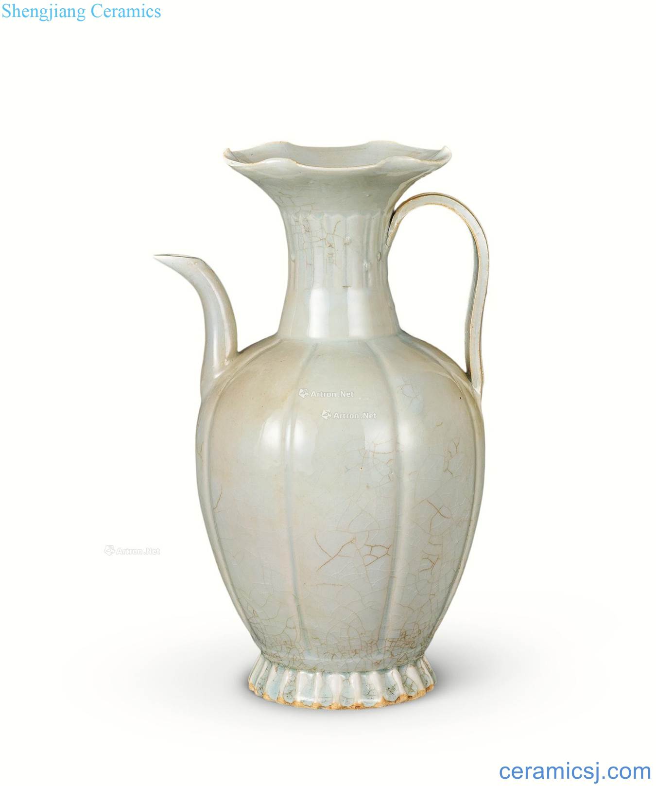 The song dynasty Green melon leng ewer craft