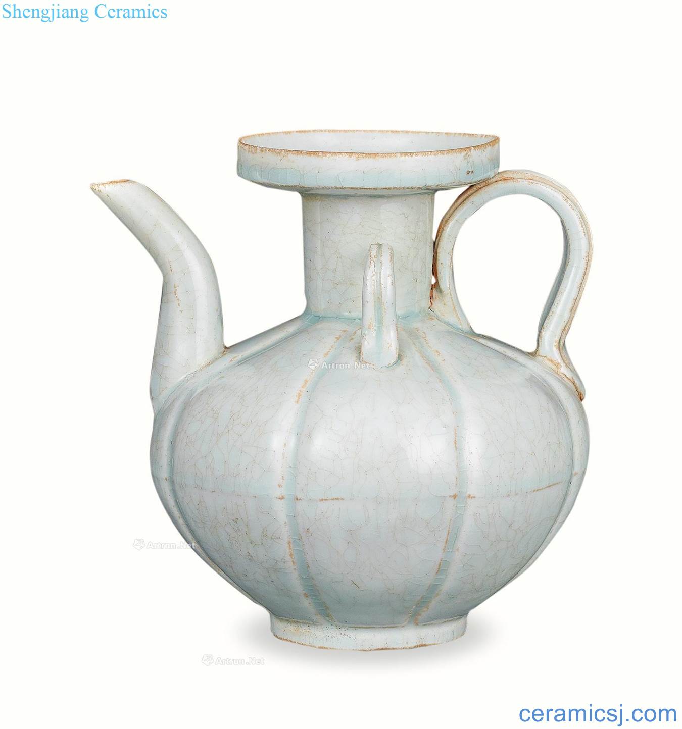 Yuan dynasty celadon hip flask