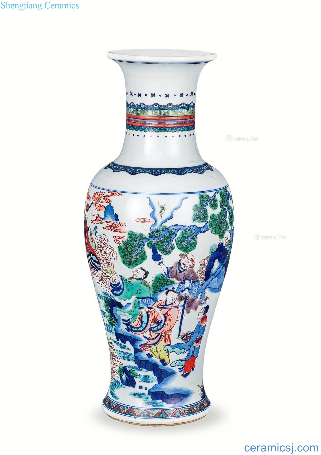 The qing emperor kangxi bottle colorful story characters