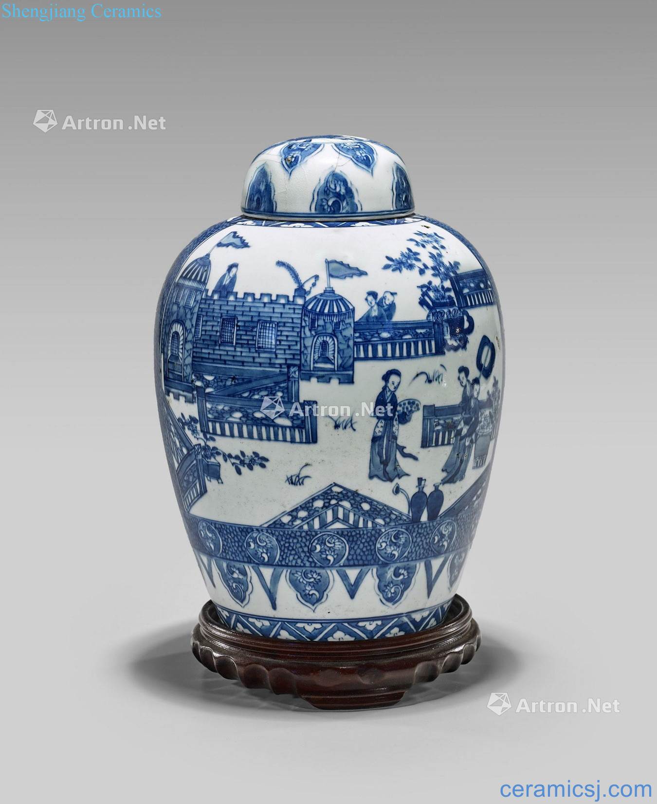 In the 19th century or earlier The antique blue and white porcelain bottle cap