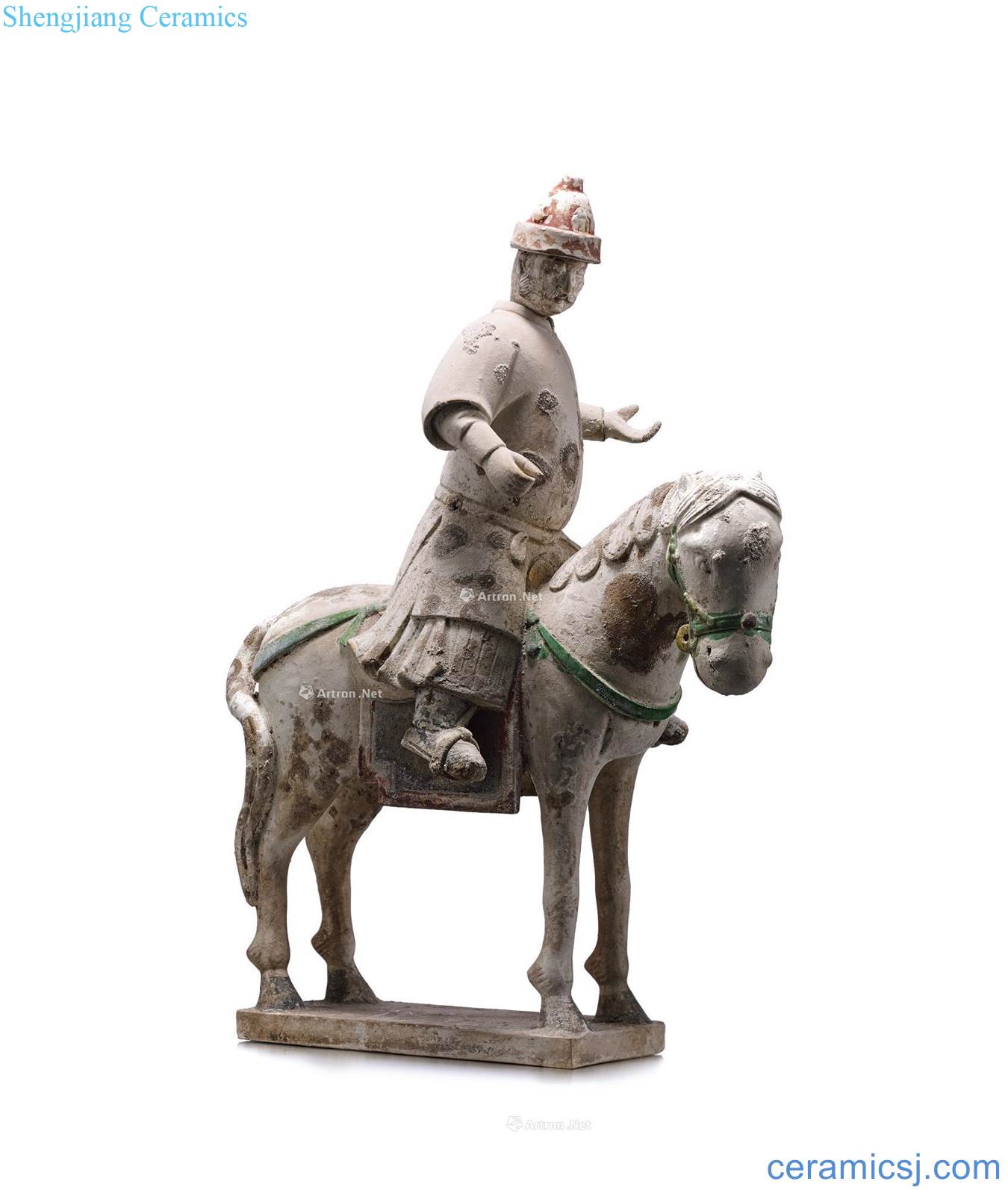 Early Ming dynasty pottery figurines on horseback