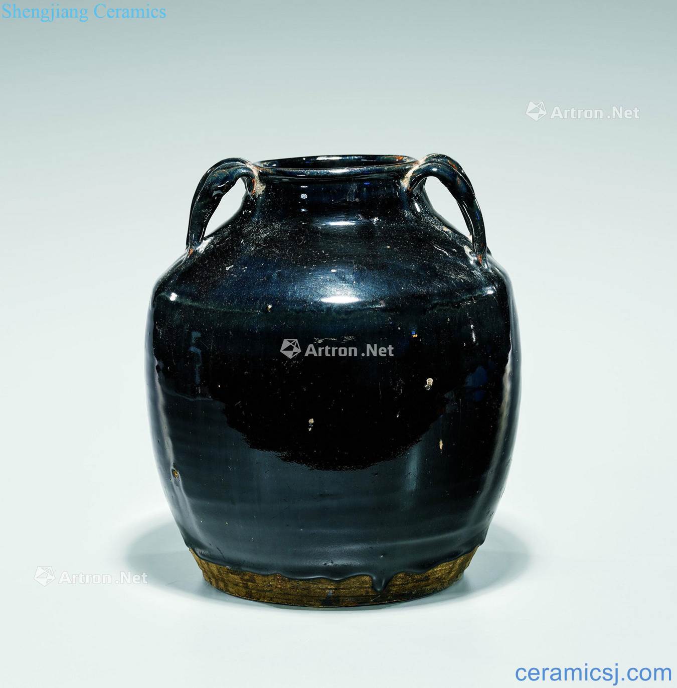 The song dynasty and jin dynasty Henan double handle glaze cans