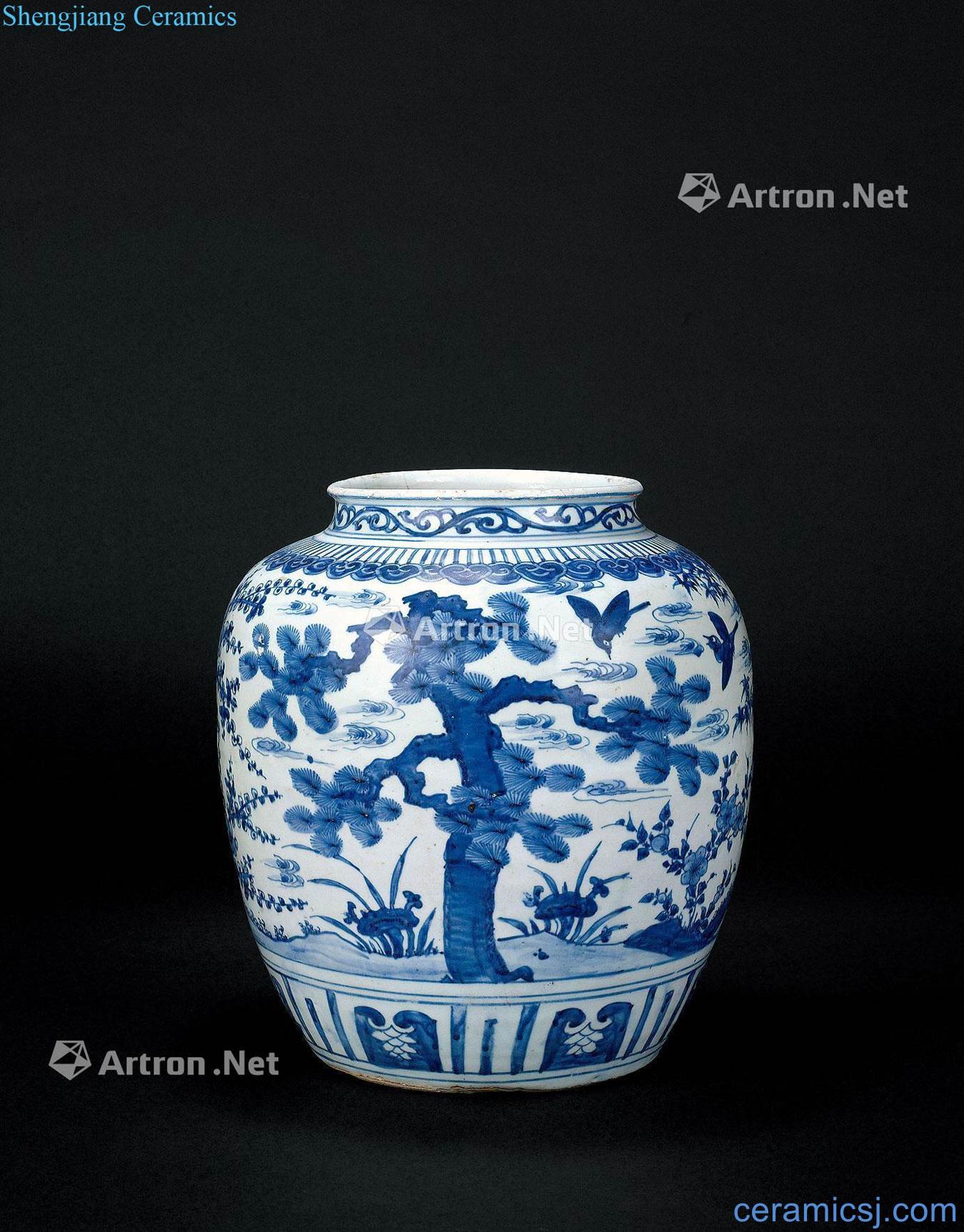 Ming jiajing Blue and white, poetic lines