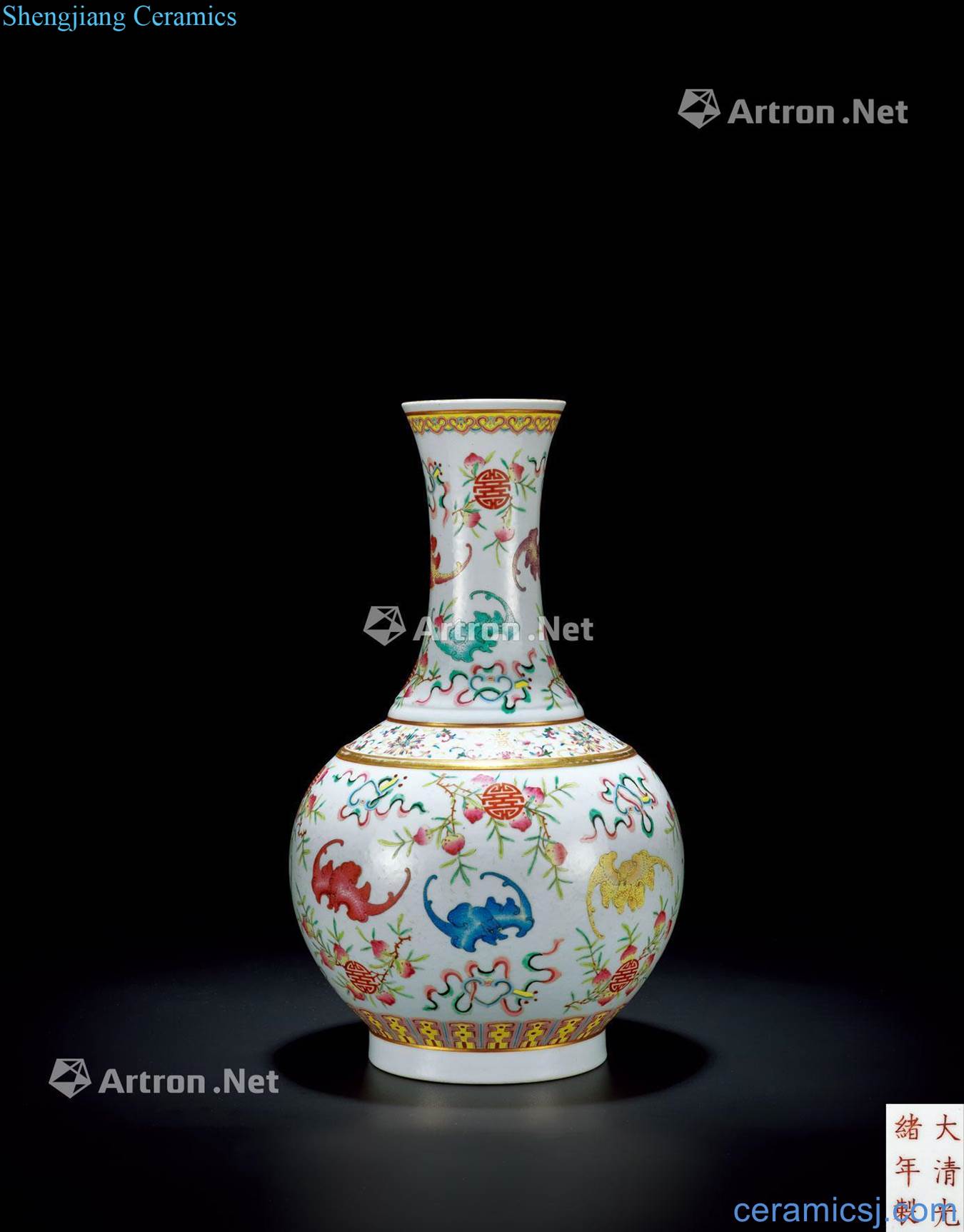 Pastel reign of qing emperor guangxu 9 f in pattern design
