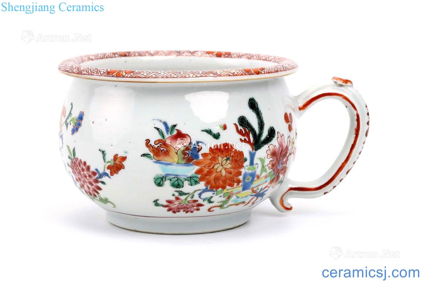 Qing qianlong pastel chamber pot