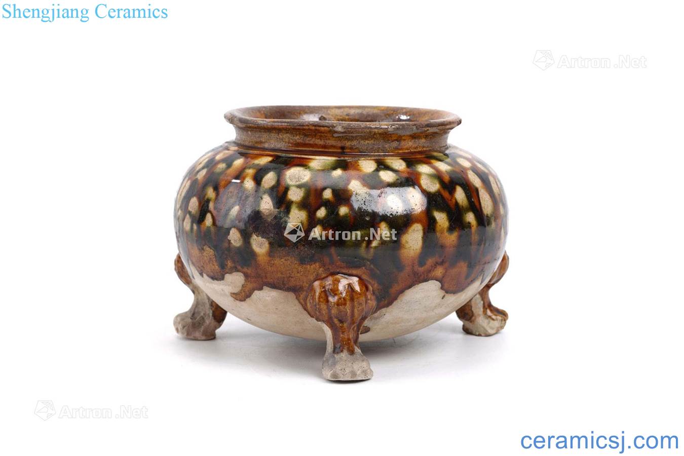 Tang three painted pottery incense burner