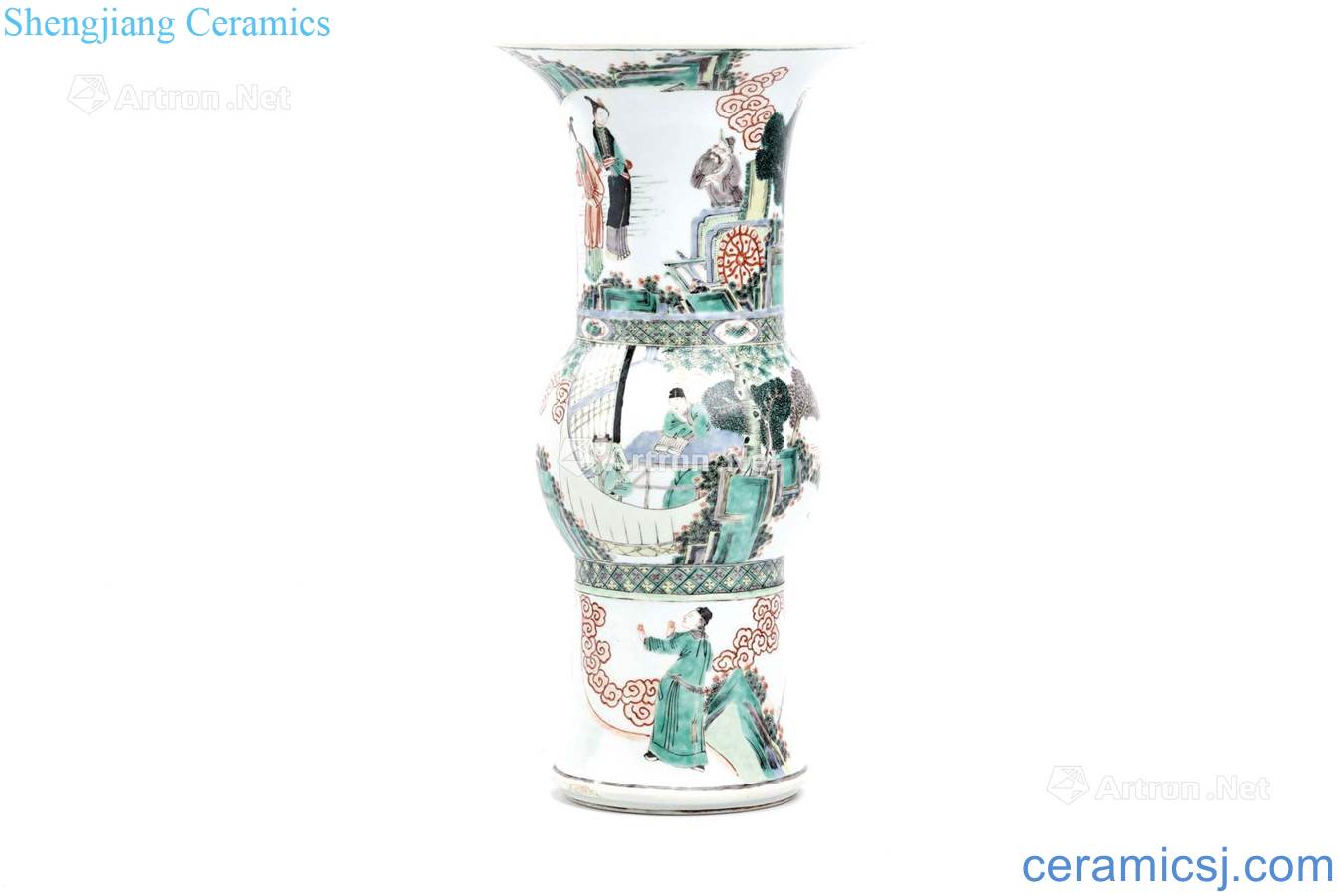 Clear story flower vase with colorful characters