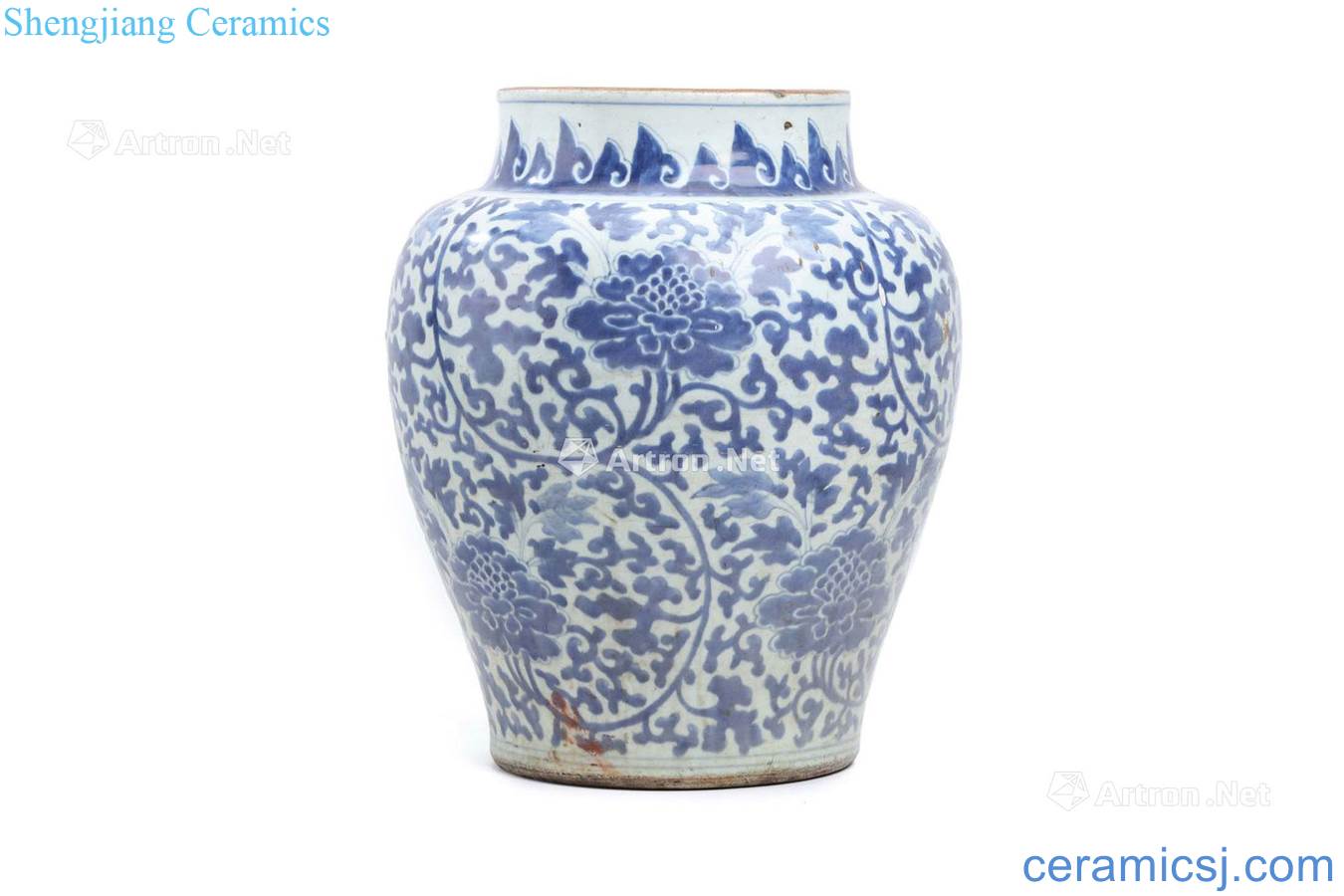 The late Ming dynasty Blue and white vase flowers design