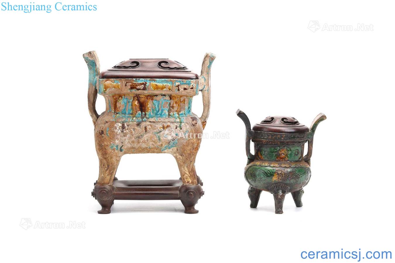 Ming Three-color ears incense burner (two)