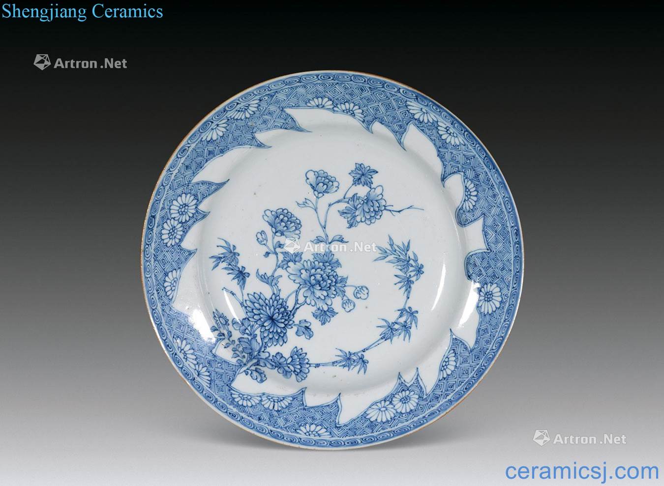 qing Blue and white your long-lived plate