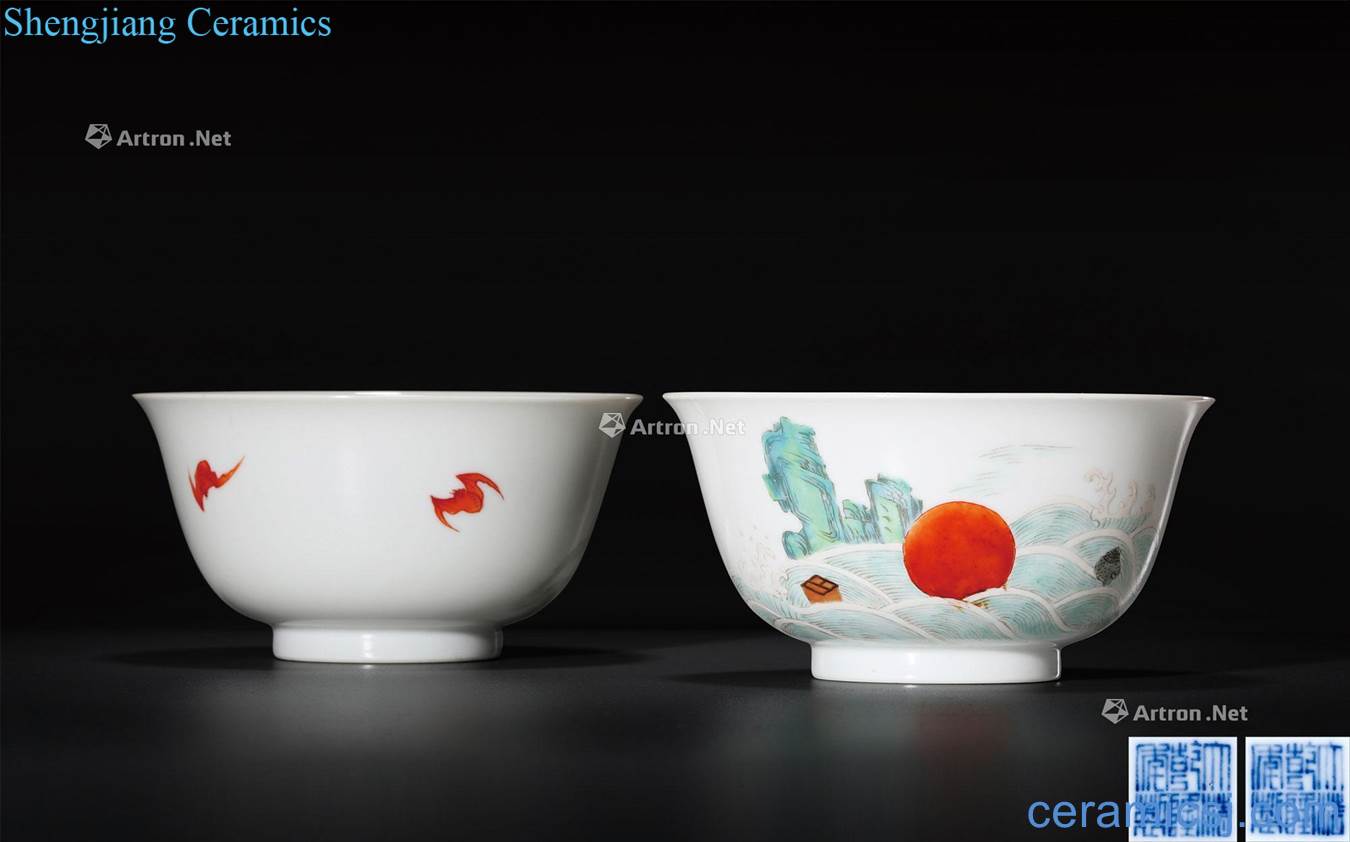Qing qianlong pastel "sunrise" figure bowl (a)