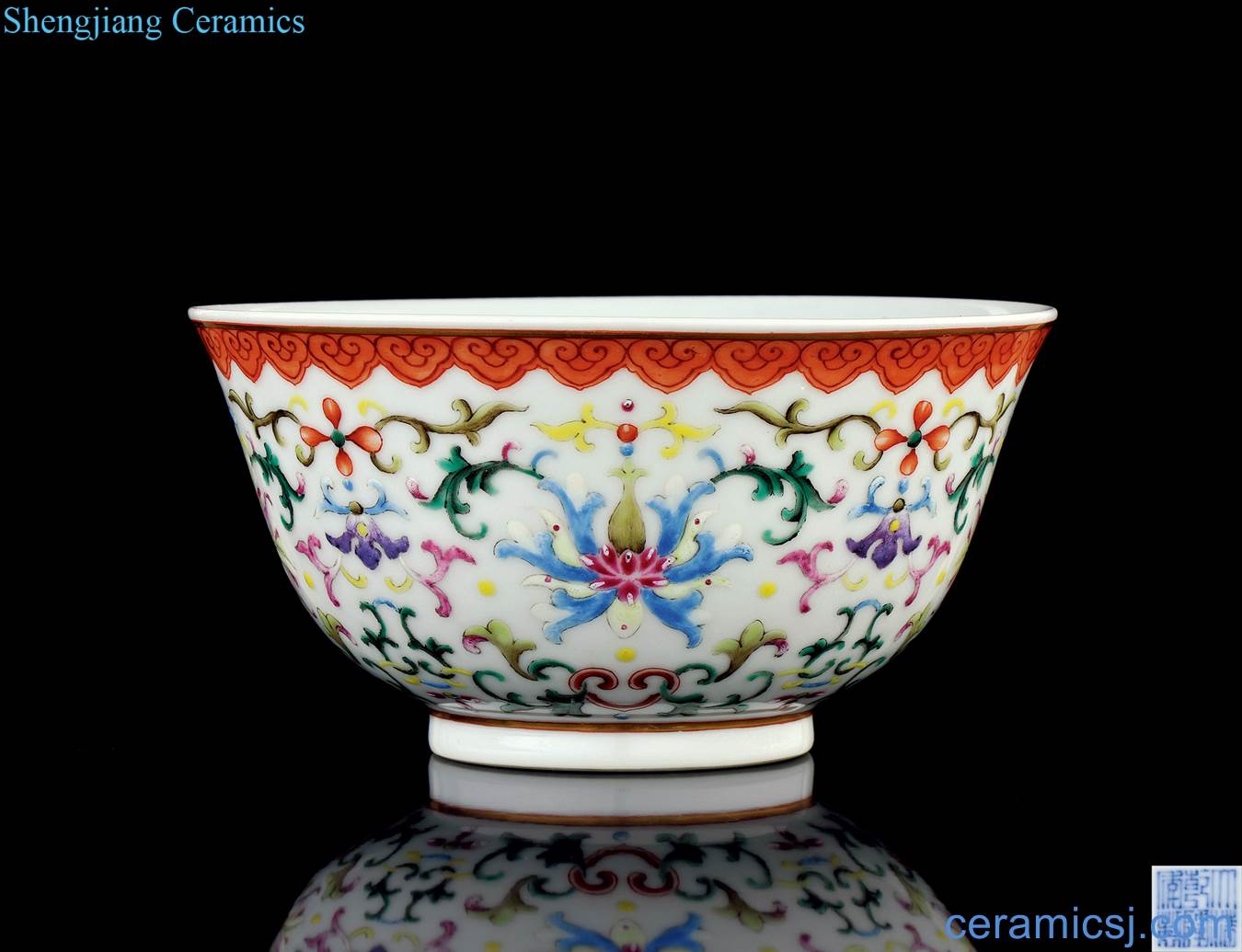 Qing qianlong the colors flower green-splashed bowls