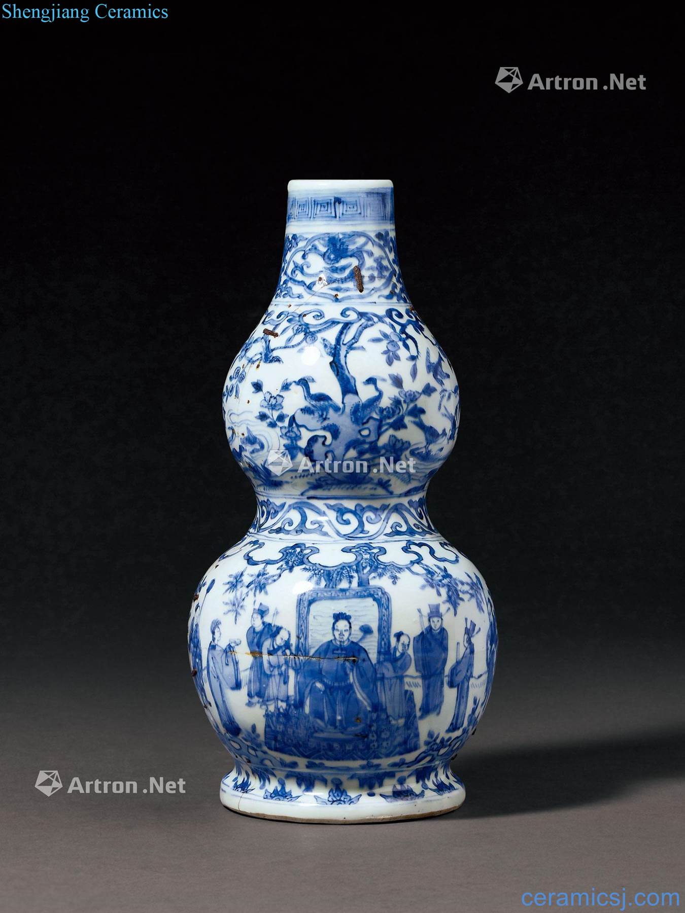 Ming wanli Character acquisition of bottle gourd shape wall