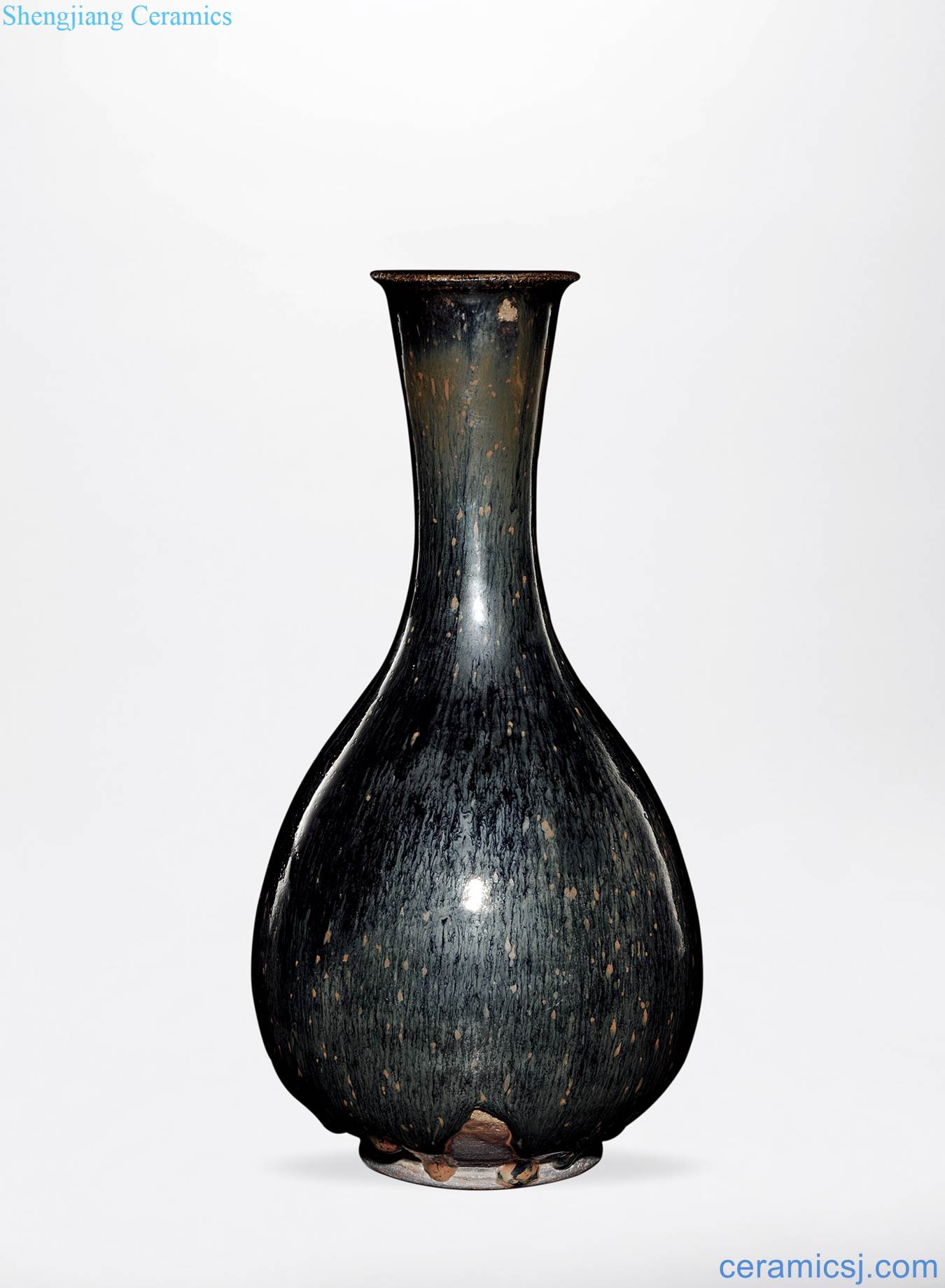 yuan Black glazed flask
