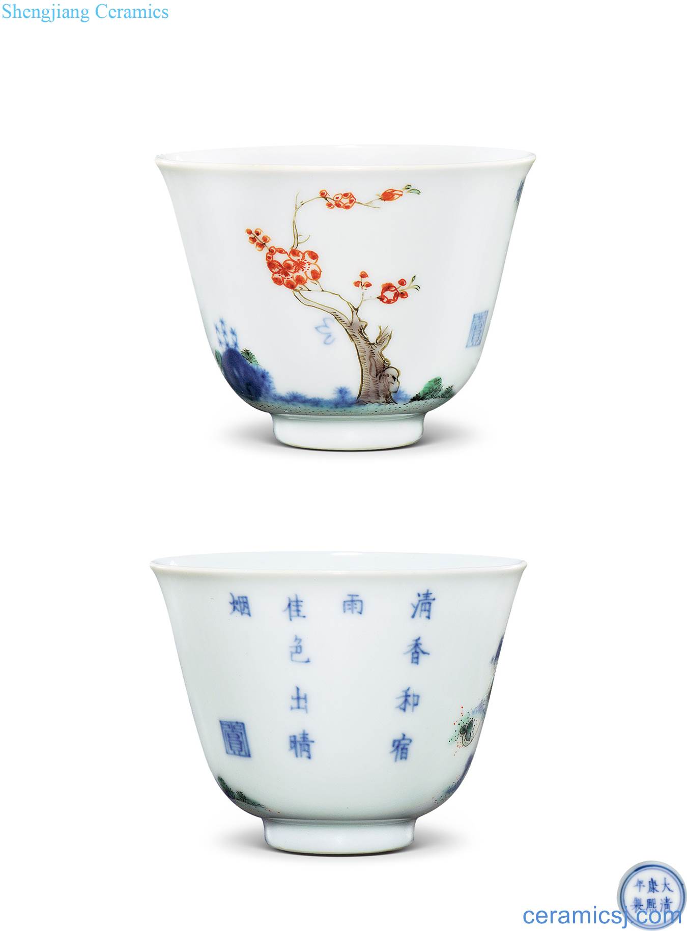 The qing emperor kangxi colorful flora cup