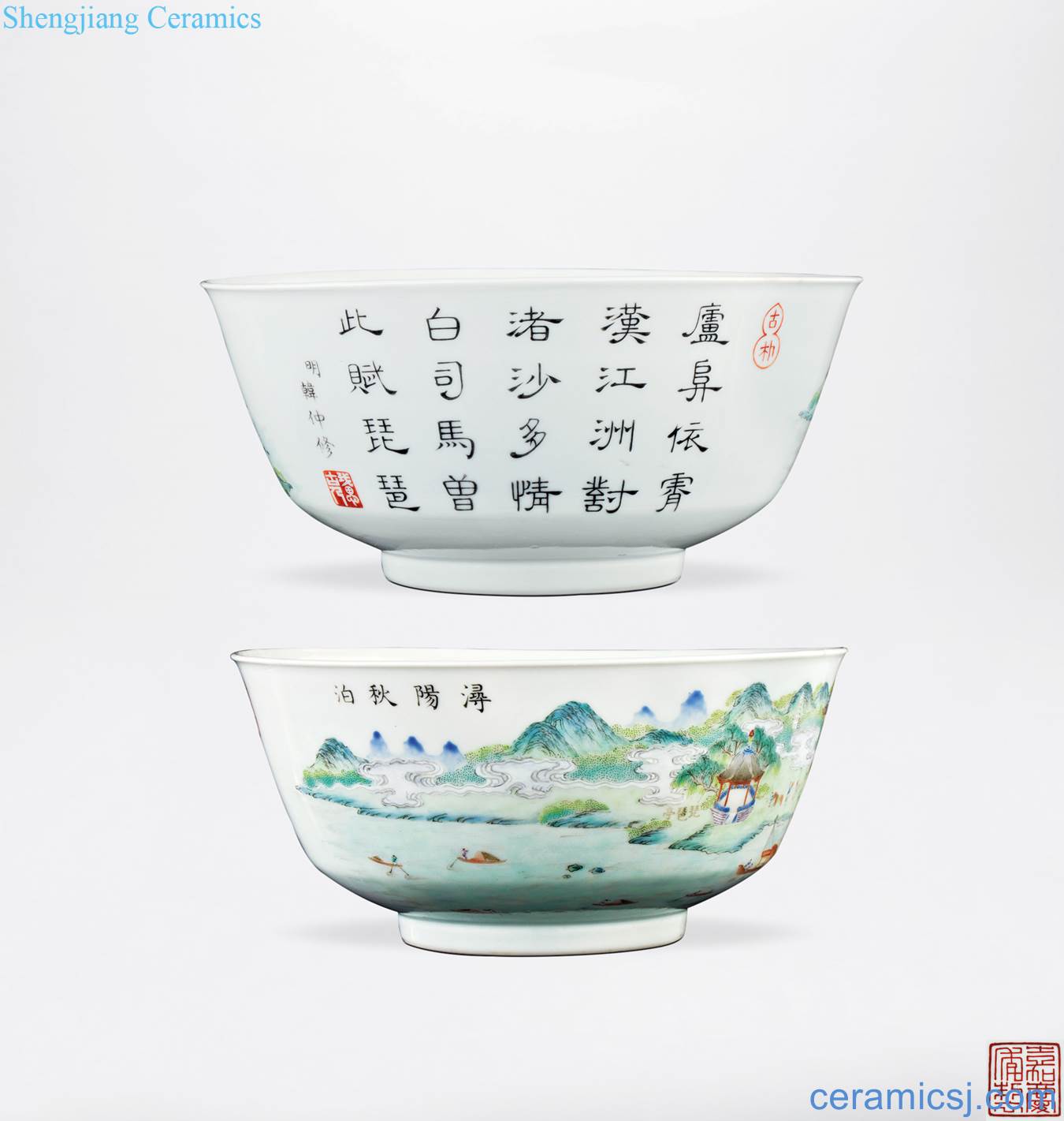 Qing jiaqing pastel invertors YangQiu tu bowl