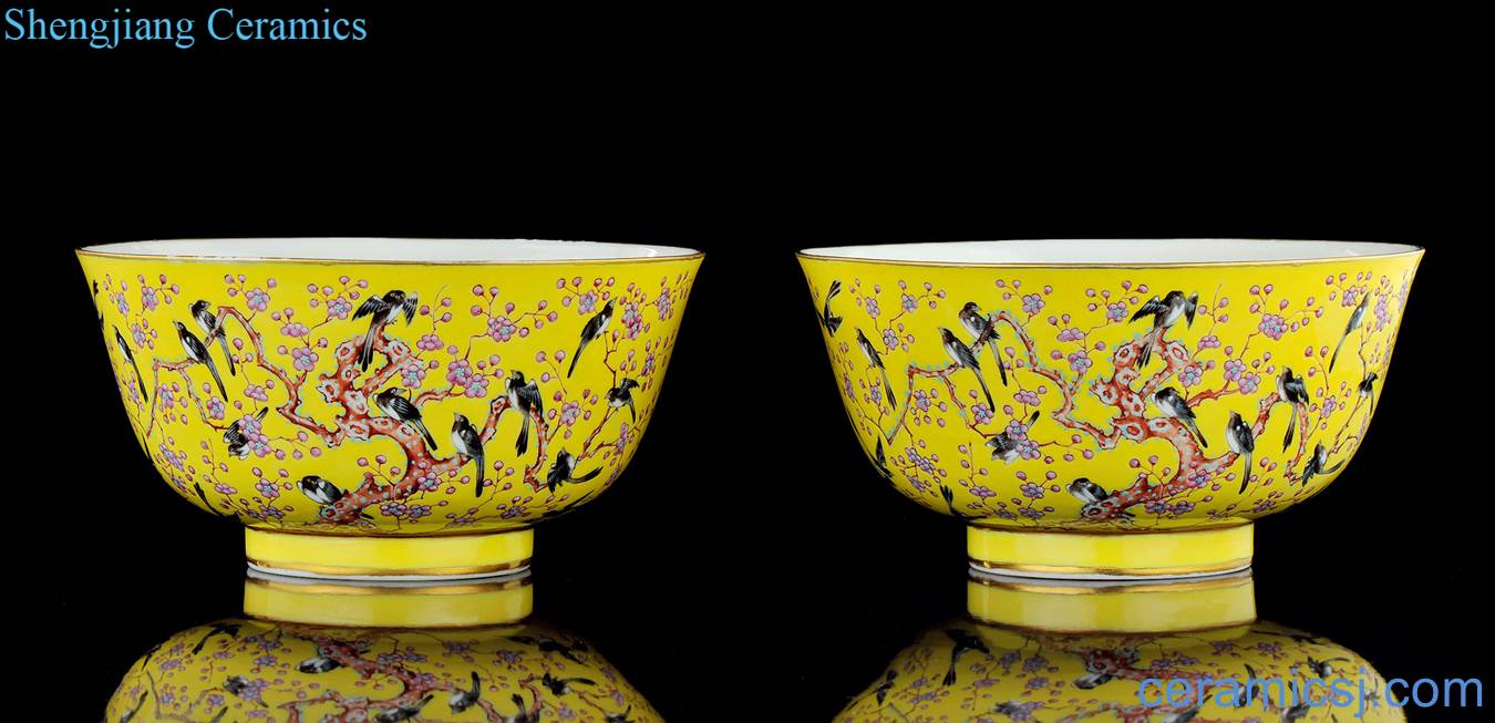Dajing pastel magpie on MeiWen bowl (a)