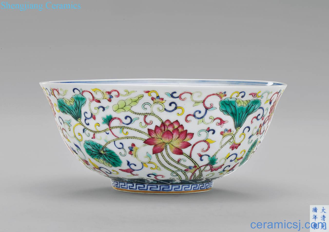 Qing guangxu pastel blue and white flower bowls