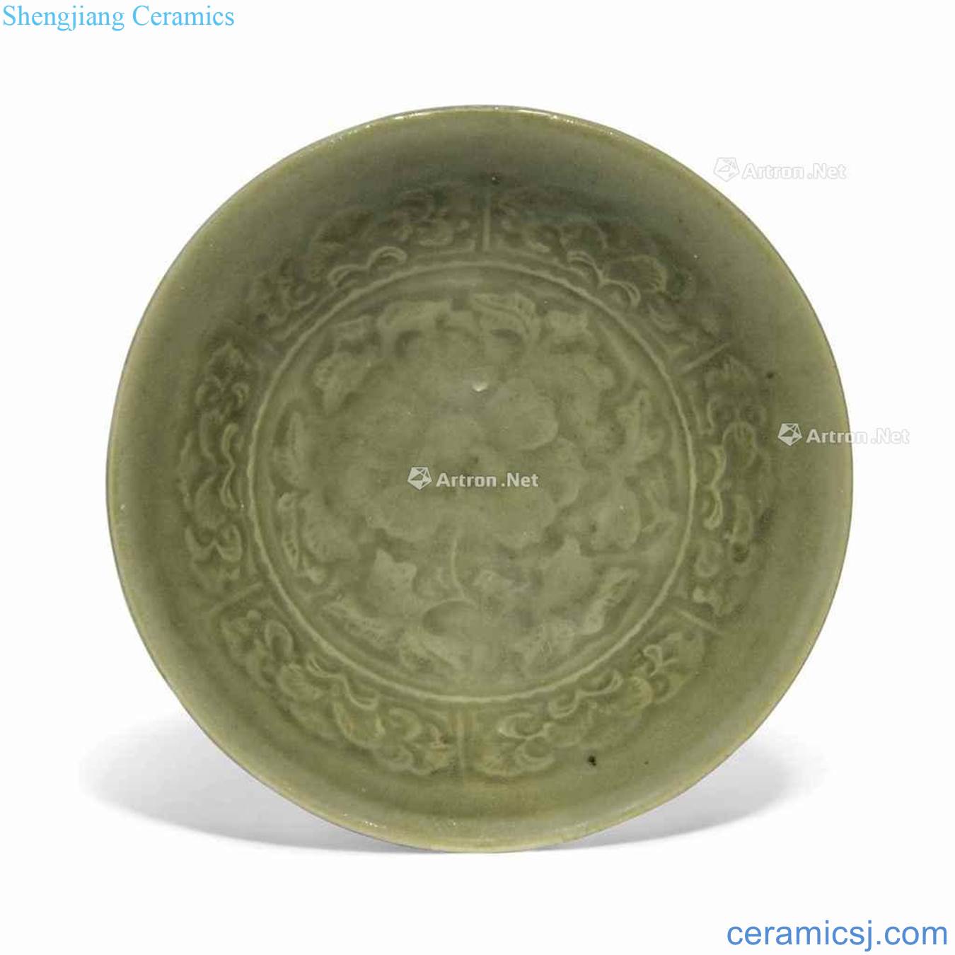 The song dynasty Yao state green glaze flower green-splashed bowls