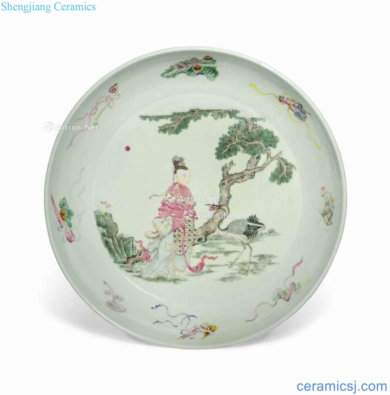 Porcelain of Ming, coloured drawing or pattern in the 18th century qing pastel fairies of the plate