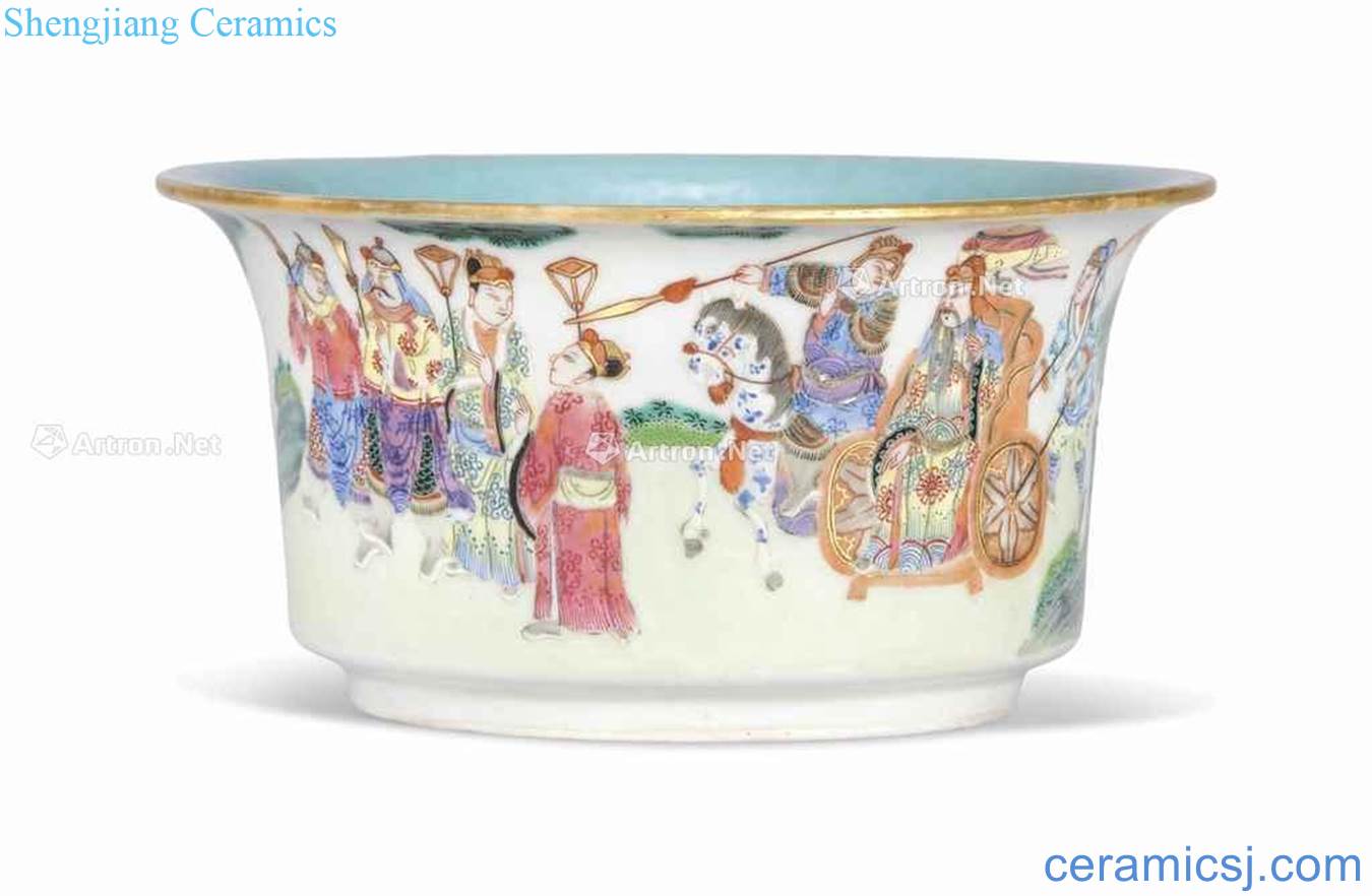 Stories of clear light pastel colour figure bowl