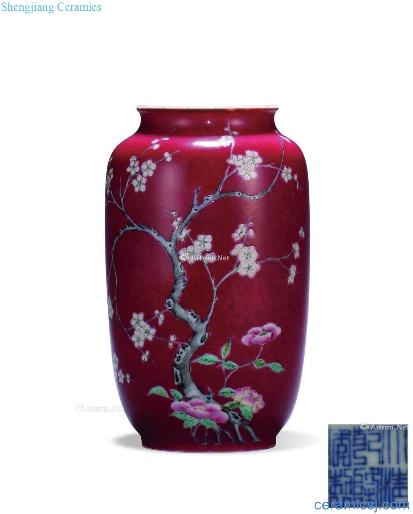 Red MeiWen lanterns and pastel fold branches