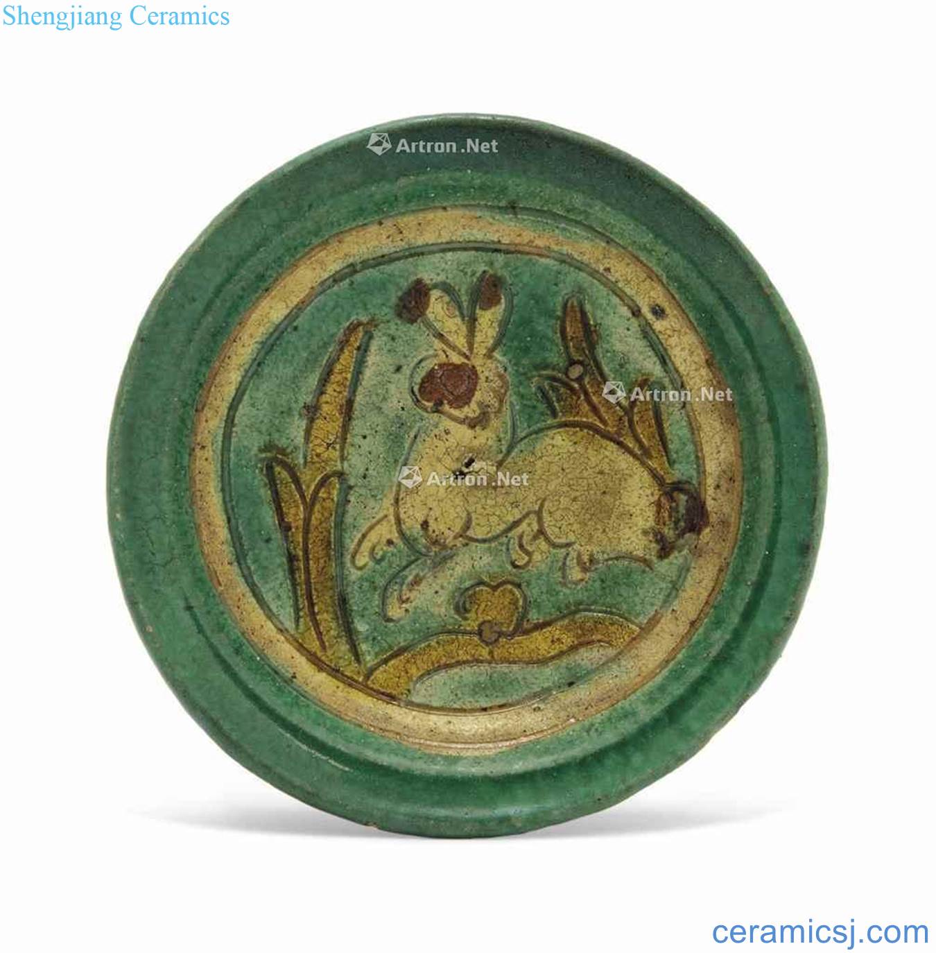 gold Three-color rabbit tray