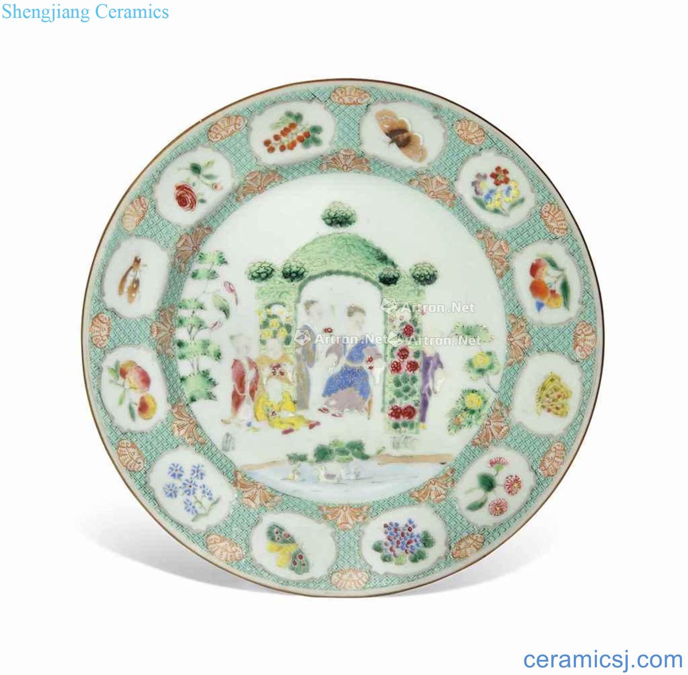 Qing figure set about famille rose from 1738 to 1740 characters