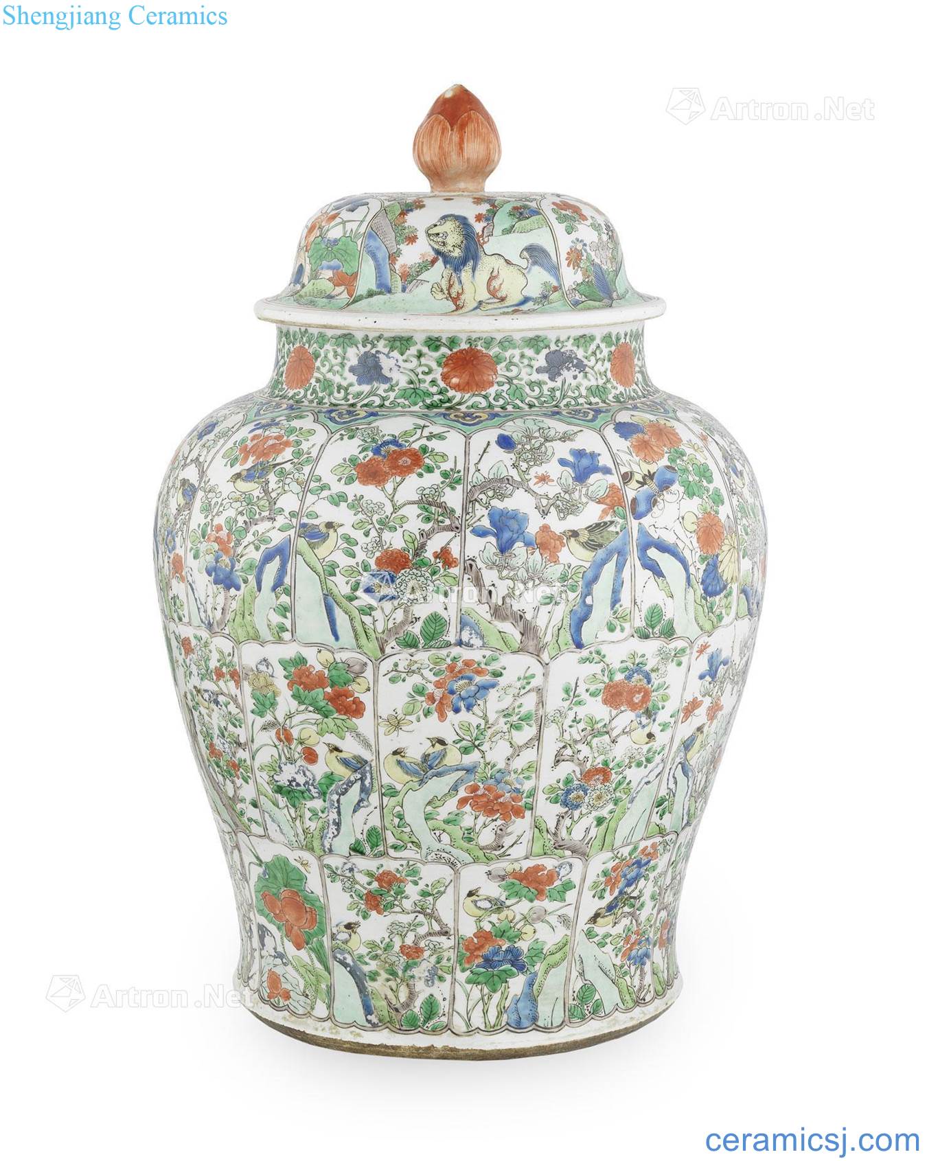 The qing emperor kangxi multicoloured medallion flower-and-bird tougue cans