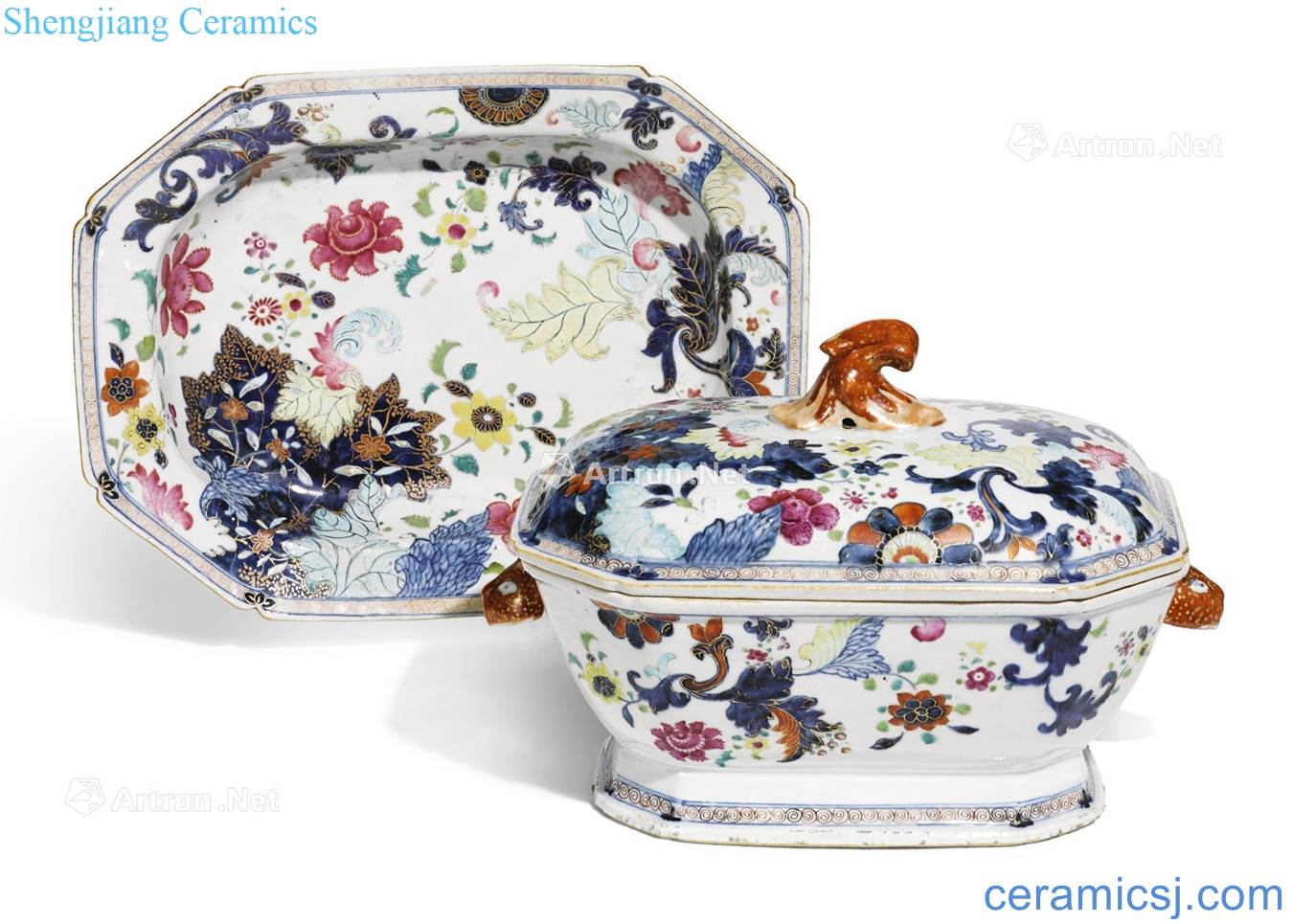 Qing qianlong pastel tobacco 盌 half seat cover