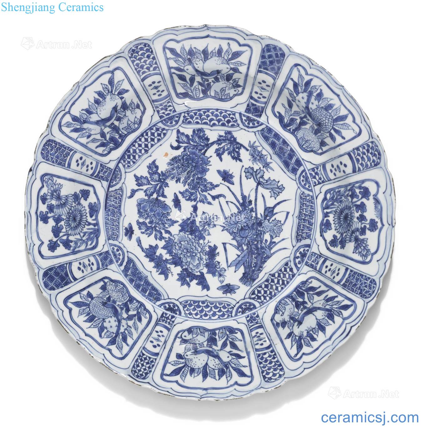 Ming wanli Blue and white flowers and grain market clark