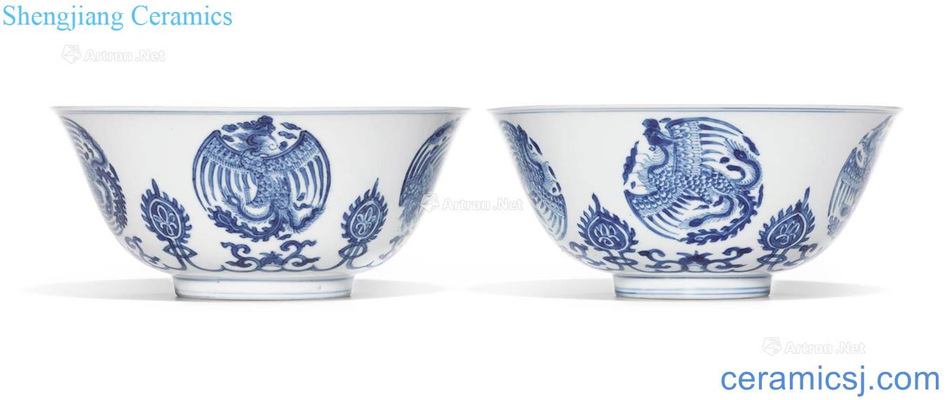 The qing emperor kangxi Blue and white cloud grain 盌 (a)
