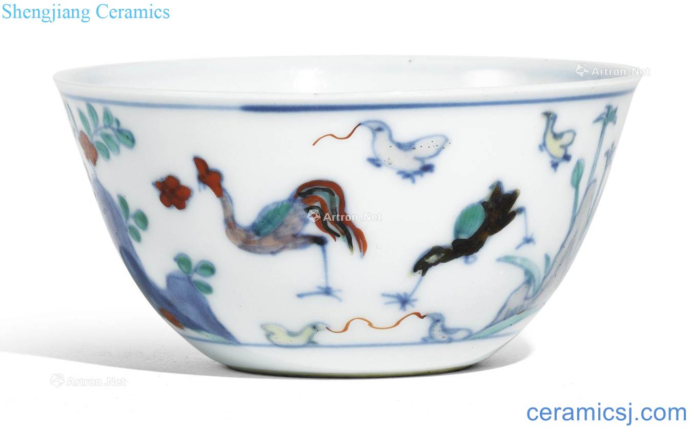 The qing emperor kangxi 闘 chicken cylinder cup