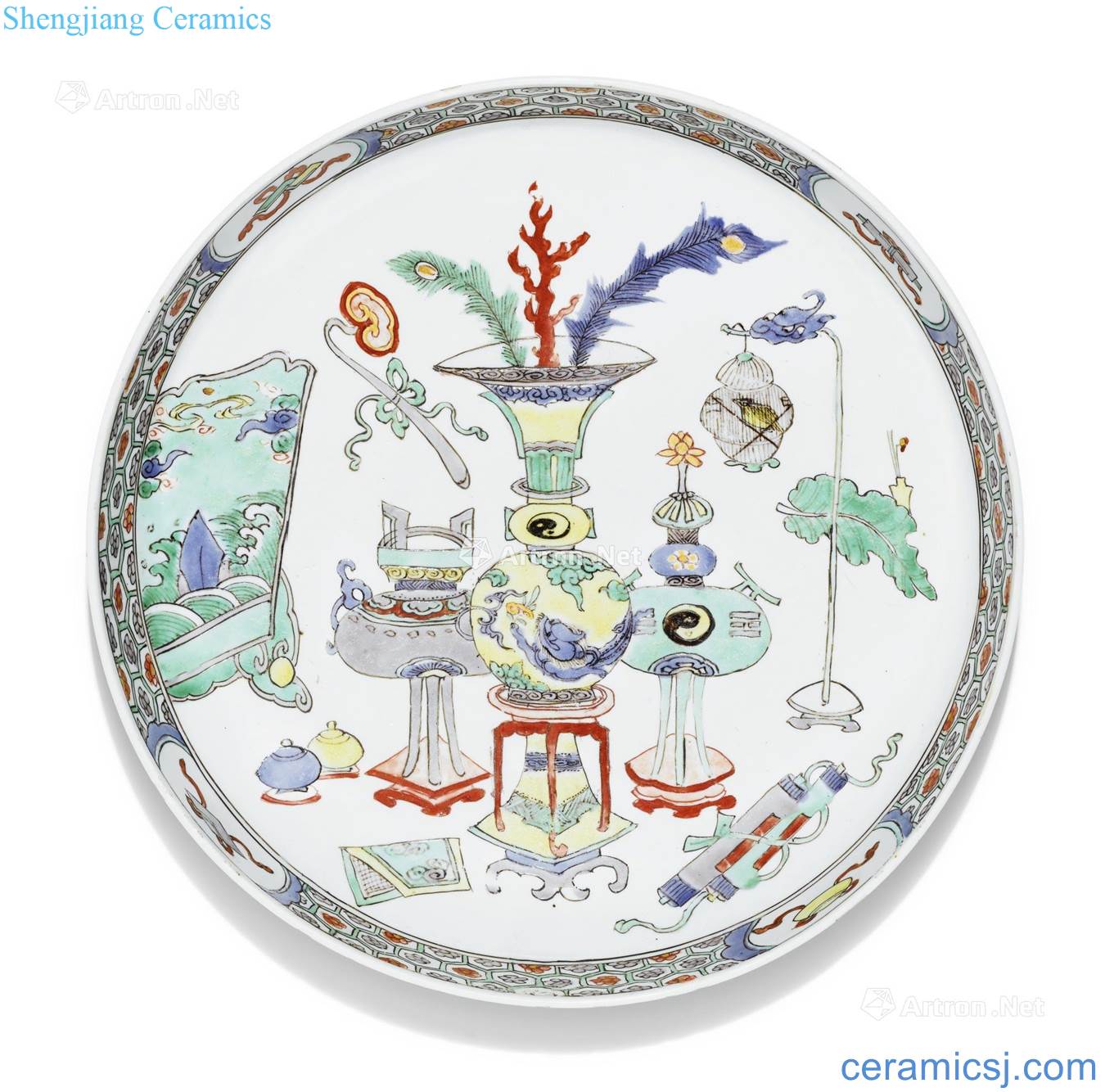 The qing emperor kangxi multicoloured antique plate