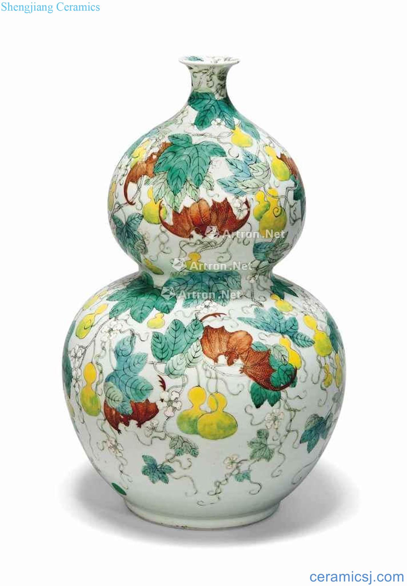 In the 19th century pastel gourd bottle