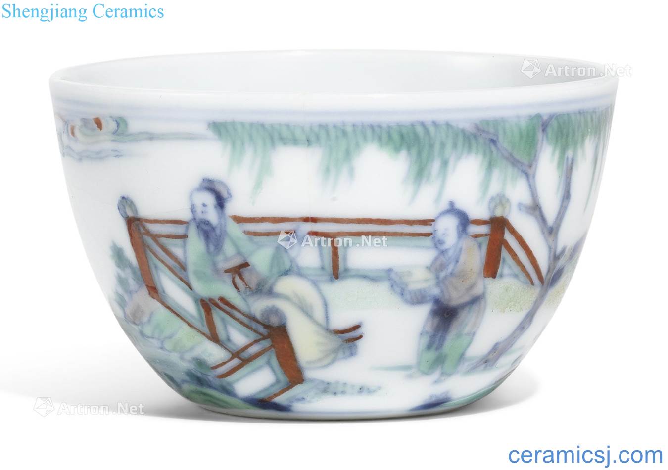 The qing emperor kangxi 闘 color view of xihe goose small cup