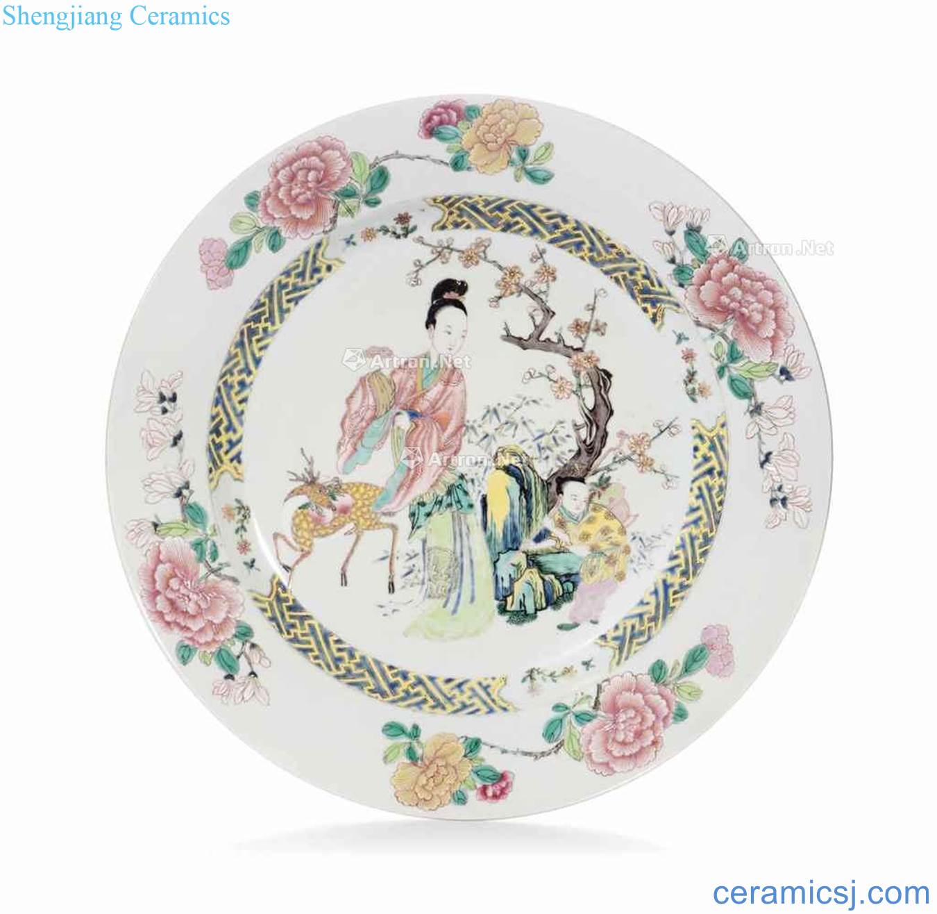 Qing yongzheng pastel mago life of tray