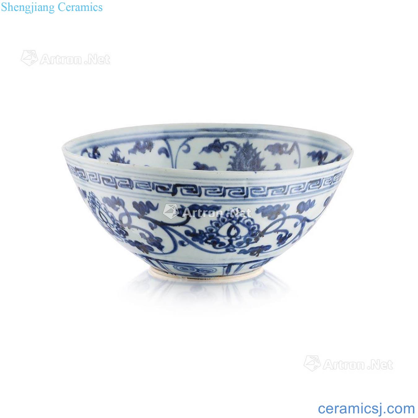 MING DYNASTY LARGE BLUE AND WHITE 'LOTUS' use